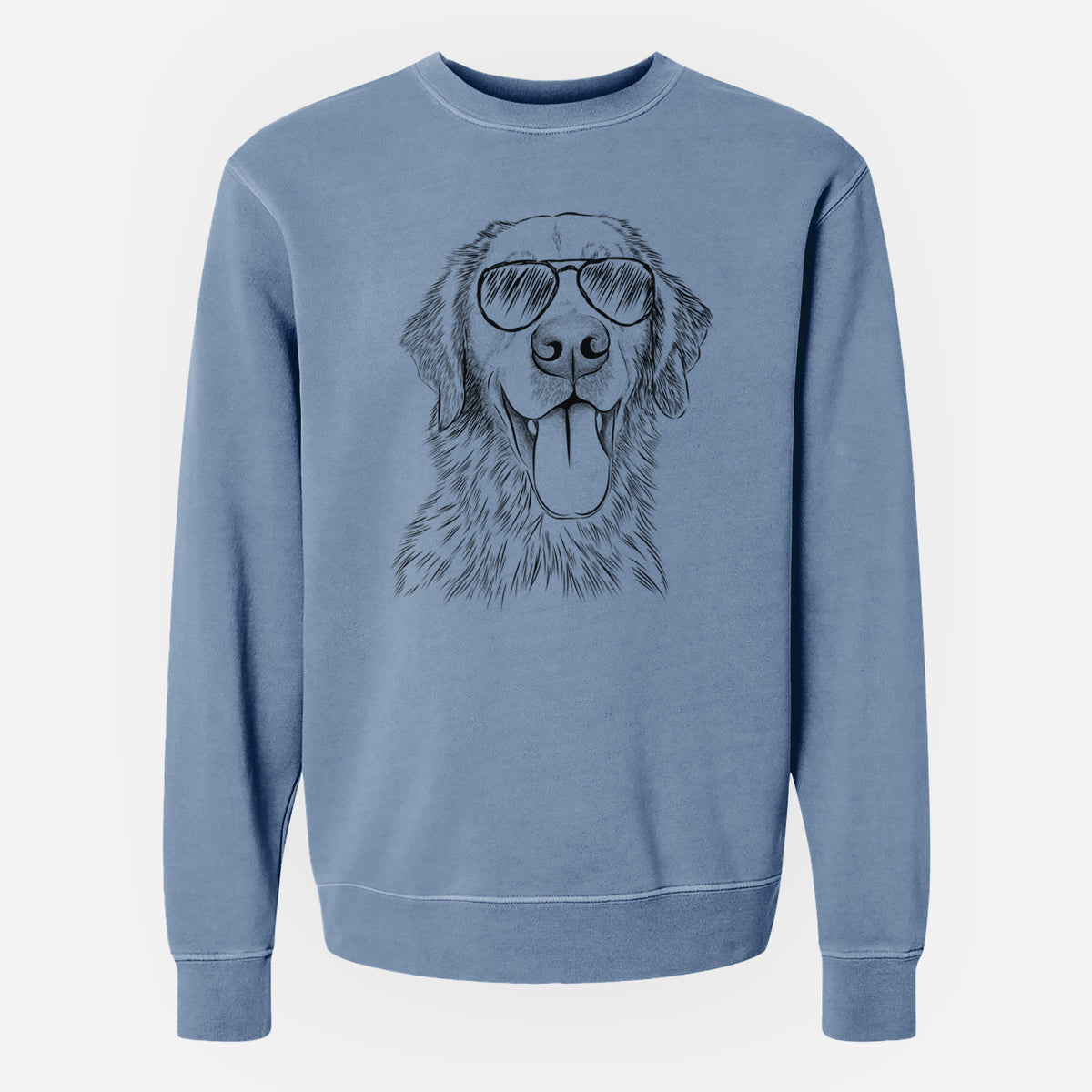 Aviator Oliver Tredup the Golden Retriever - Unisex Pigment Dyed Crew Sweatshirt