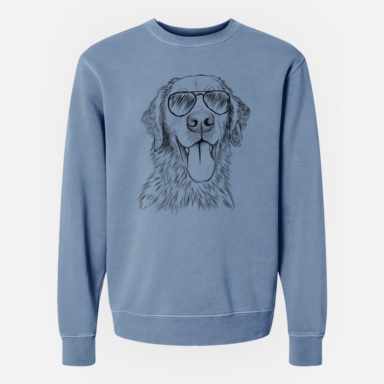 Aviator Oliver Tredup the Golden Retriever - Unisex Pigment Dyed Crew Sweatshirt