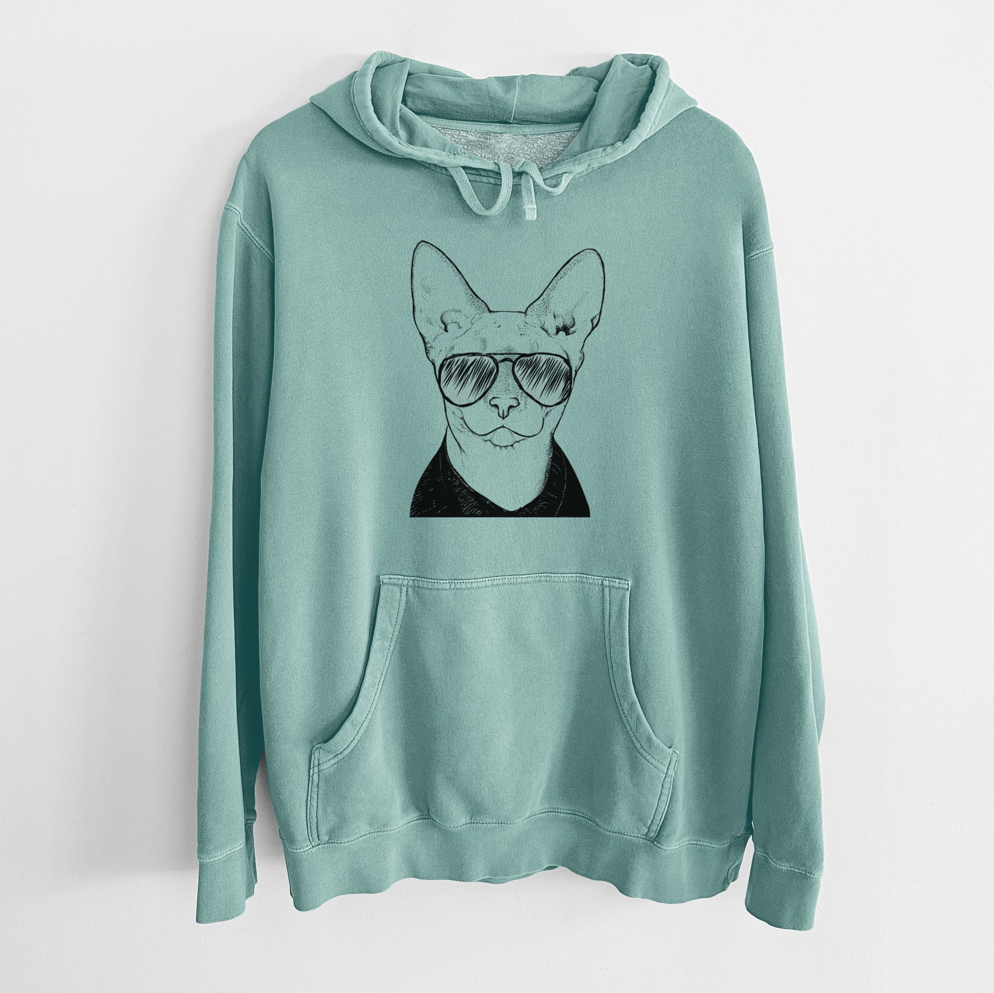 Aviator Oliver Watson the Sphynx Cat - Unisex Pigment Dyed Hoodie