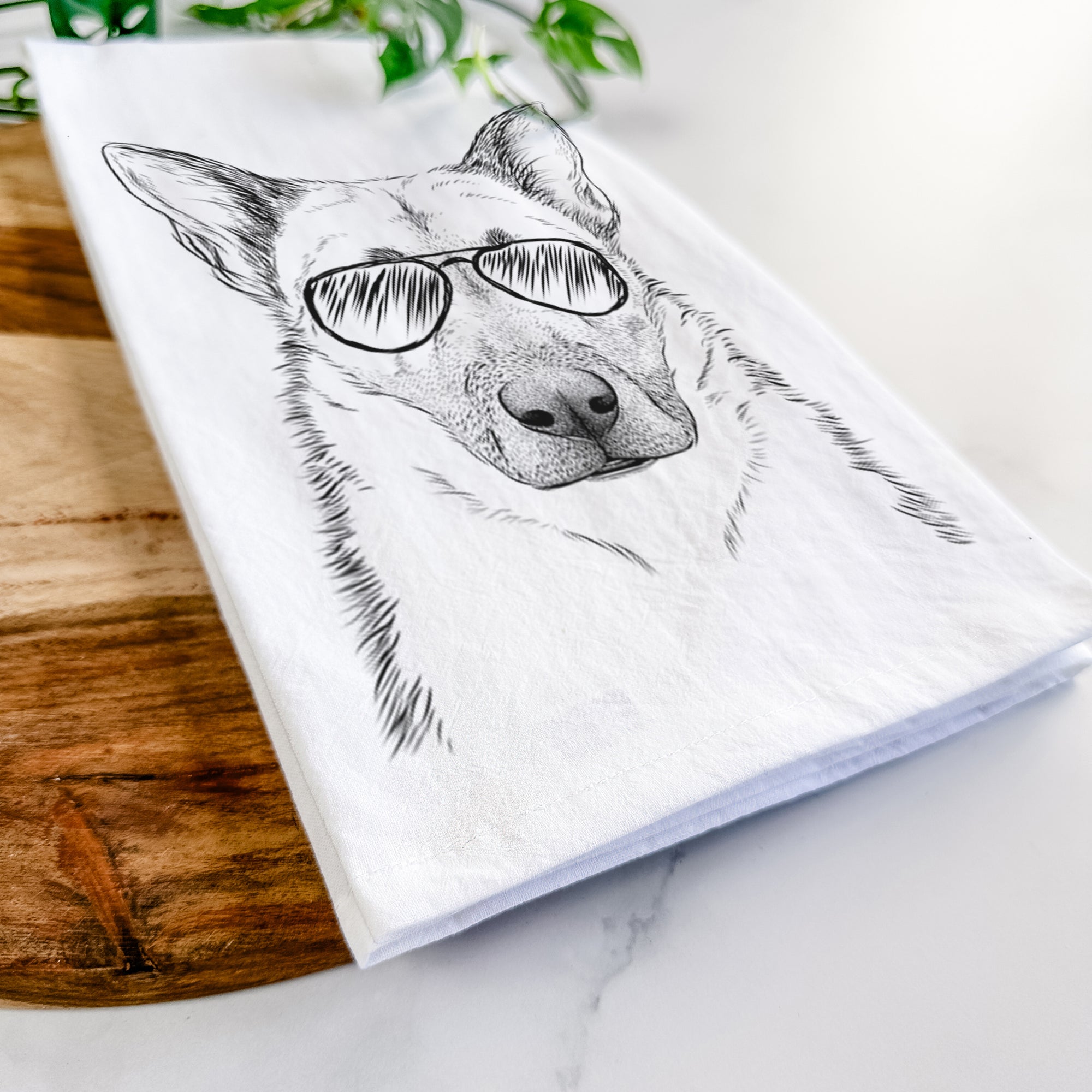 Oliverno the German Shepherd Tea Towel