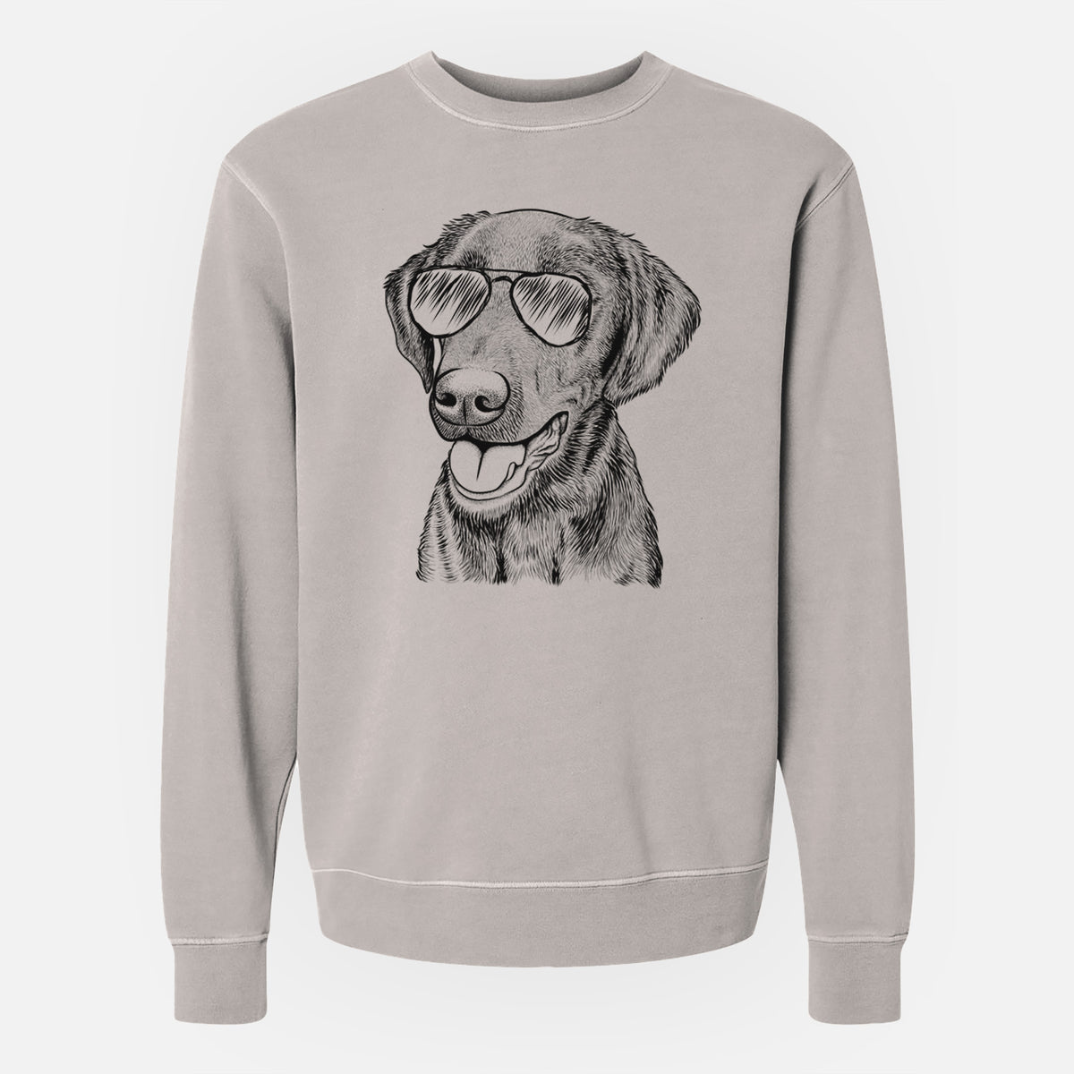 Aviator Onyx the Labrador Retriever - Unisex Pigment Dyed Crew Sweatshirt