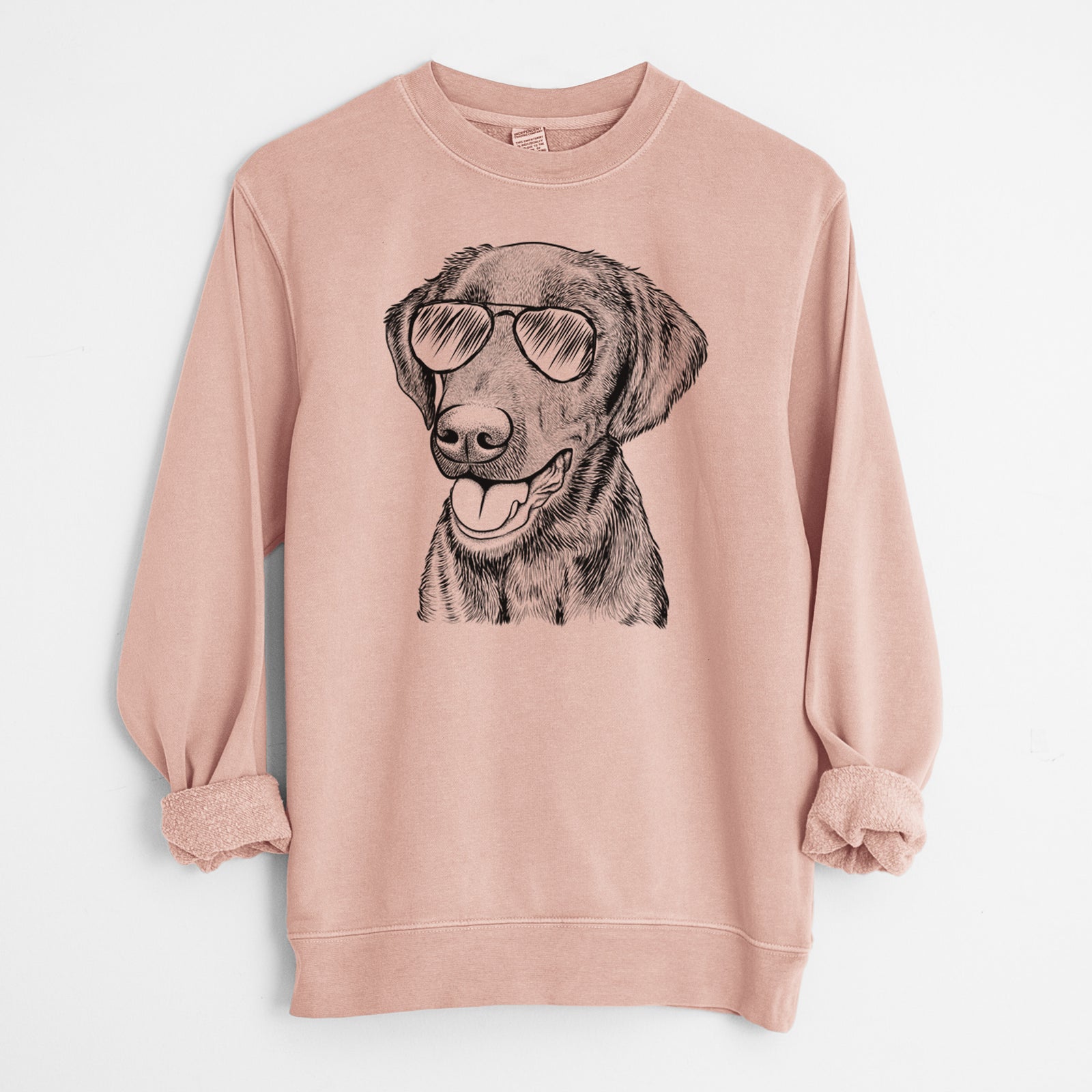 Aviator Onyx the Labrador Retriever - Unisex Pigment Dyed Crew Sweatshirt