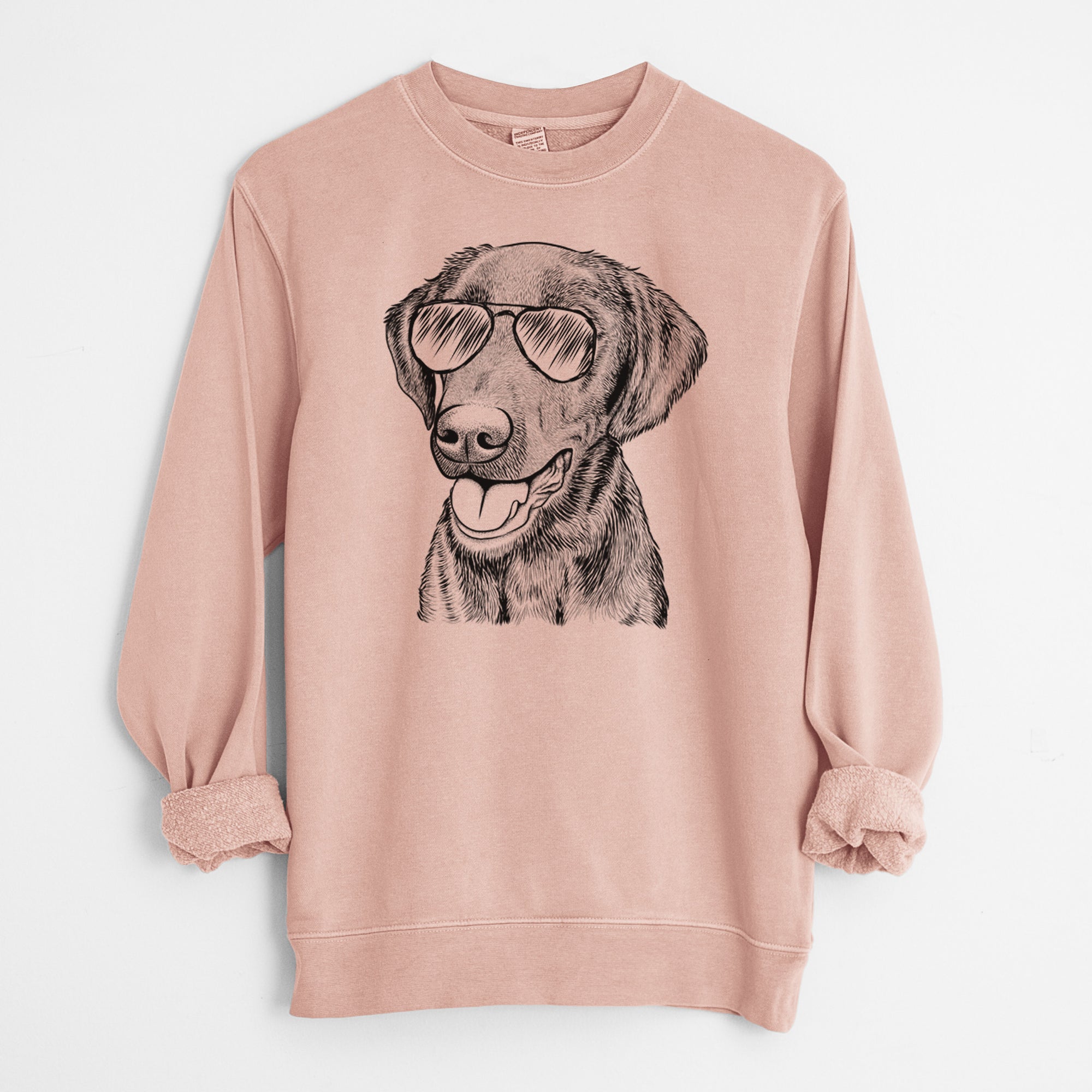 Aviator Onyx the Labrador Retriever - Unisex Pigment Dyed Crew Sweatshirt