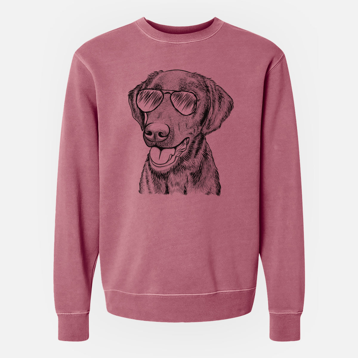 Aviator Onyx the Labrador Retriever - Unisex Pigment Dyed Crew Sweatshirt