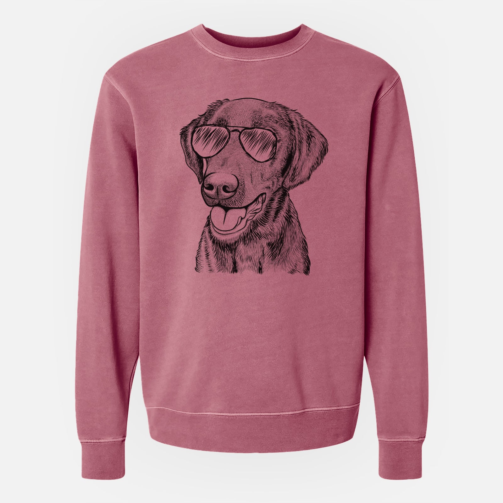 Aviator Onyx the Labrador Retriever - Unisex Pigment Dyed Crew Sweatshirt