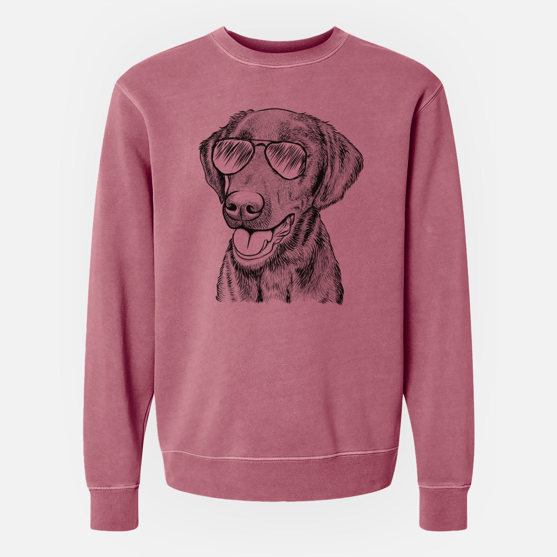 Aviator Onyx the Labrador Retriever - Unisex Pigment Dyed Crew Sweatshirt