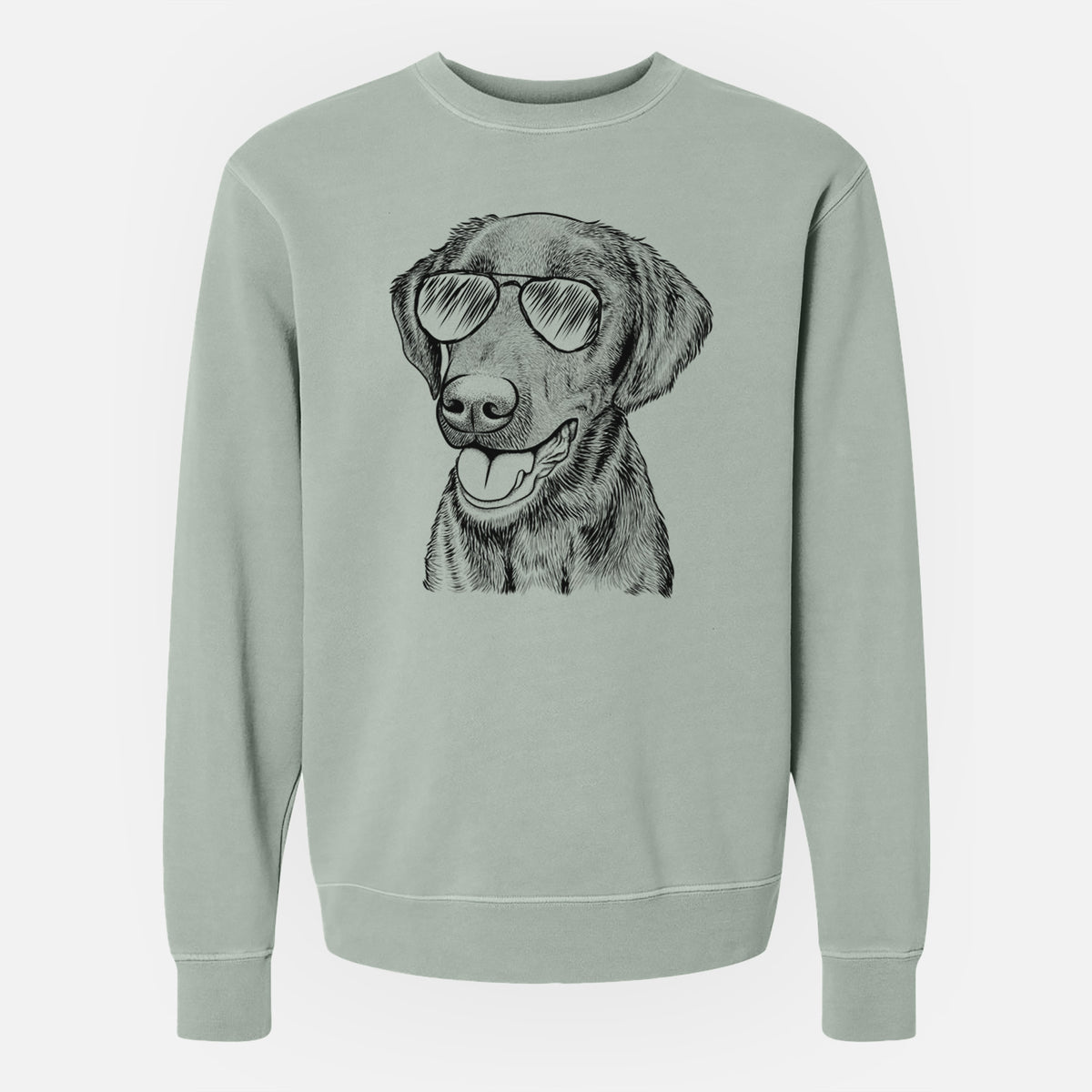 Aviator Onyx the Labrador Retriever - Unisex Pigment Dyed Crew Sweatshirt
