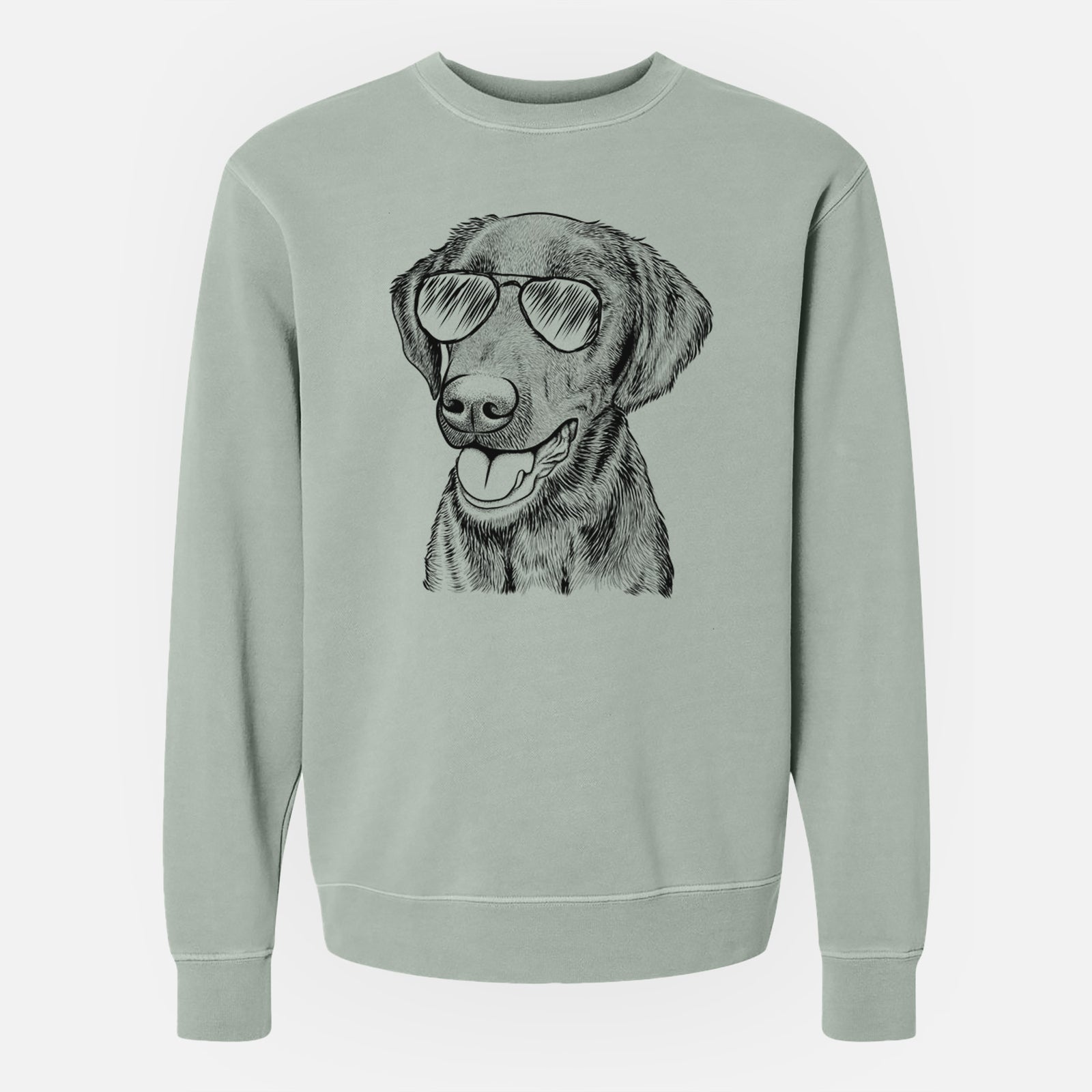 Aviator Onyx the Labrador Retriever - Unisex Pigment Dyed Crew Sweatshirt