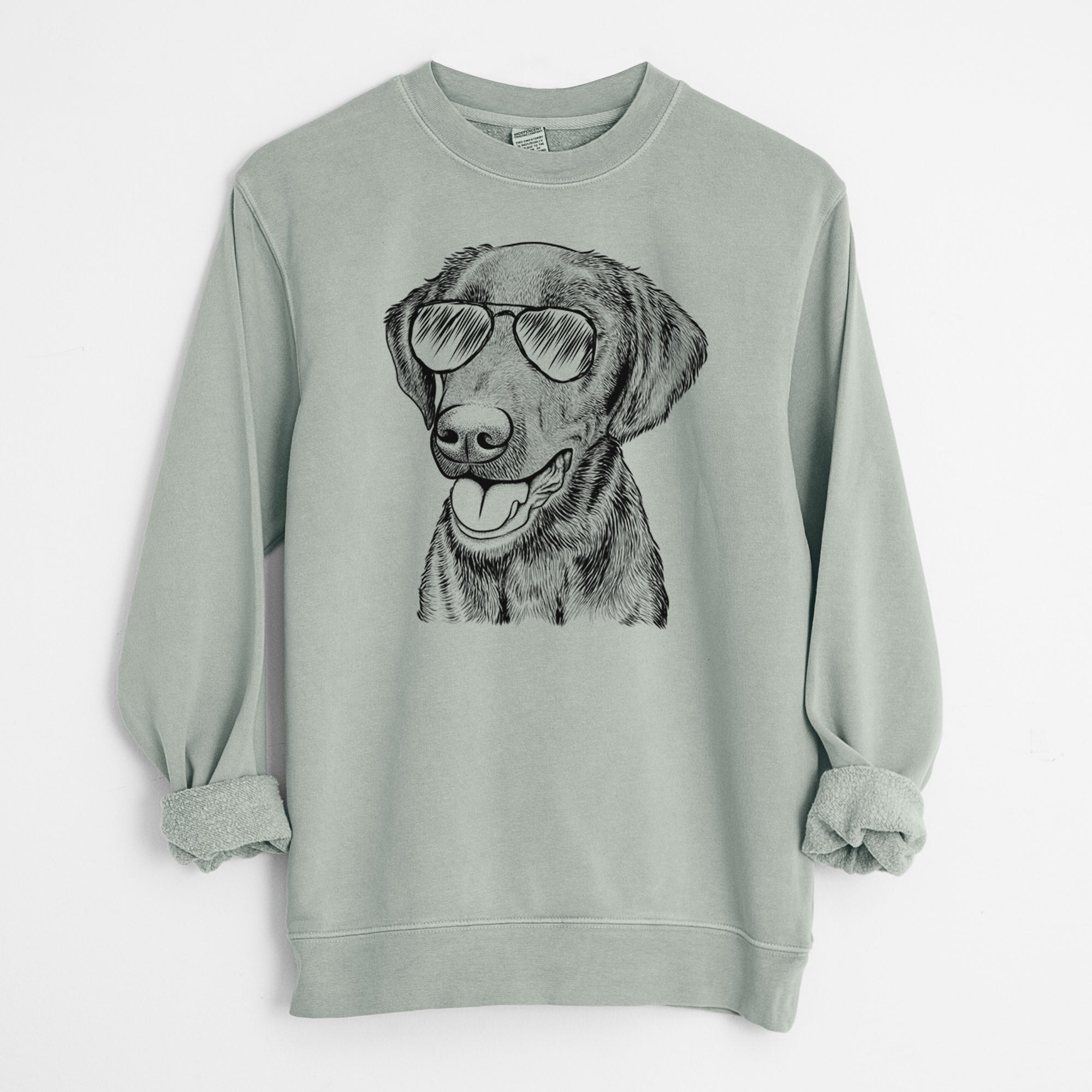 Aviator Onyx the Labrador Retriever - Unisex Pigment Dyed Crew Sweatshirt
