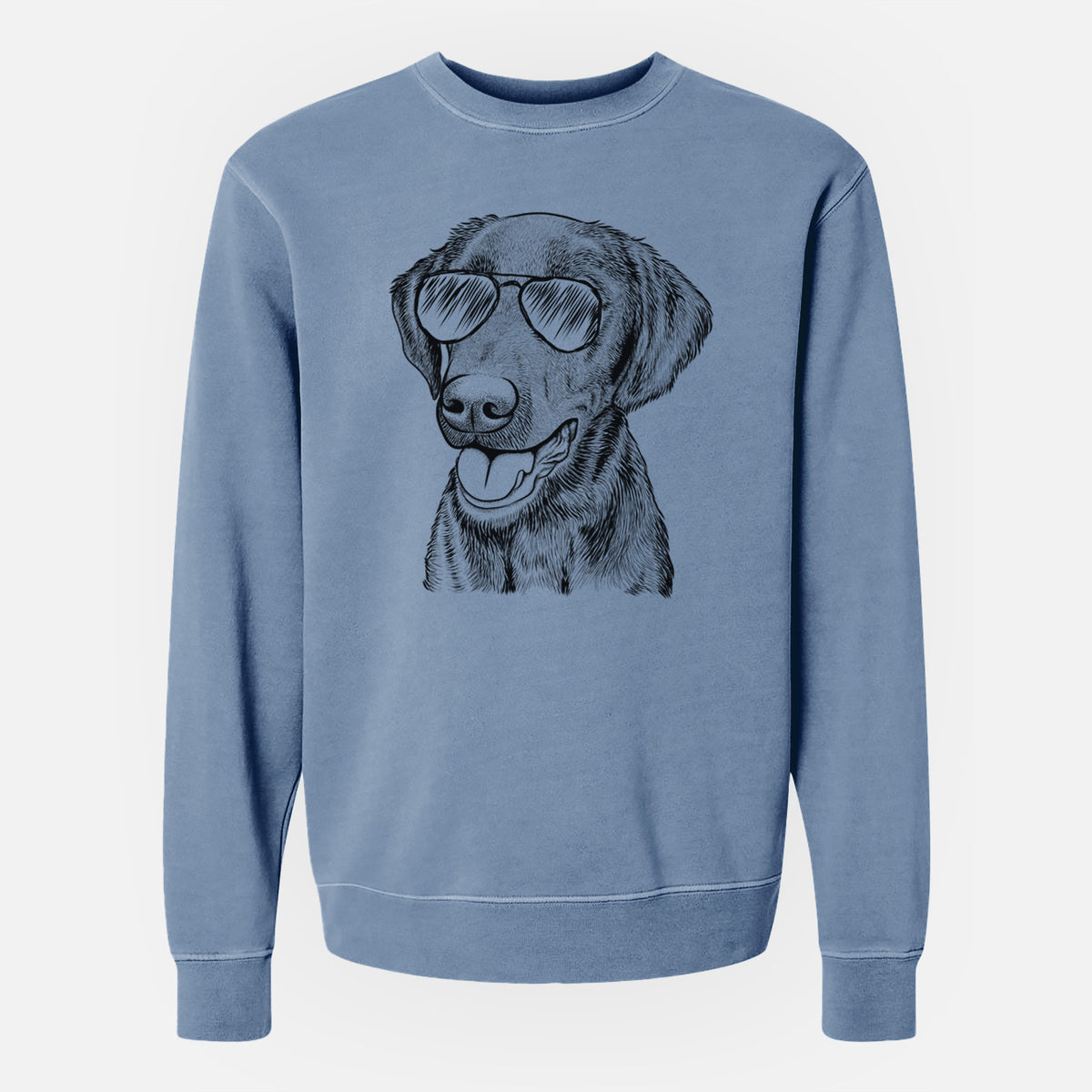 Aviator Onyx the Labrador Retriever - Unisex Pigment Dyed Crew Sweatshirt
