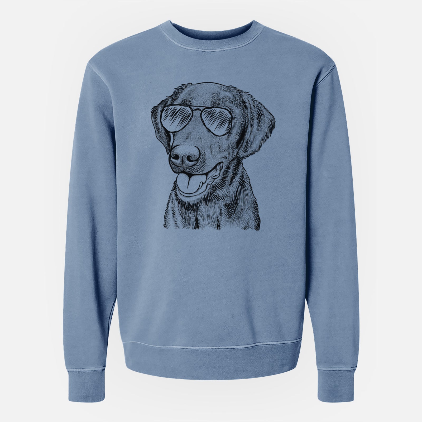 Aviator Onyx the Labrador Retriever - Unisex Pigment Dyed Crew Sweatshirt