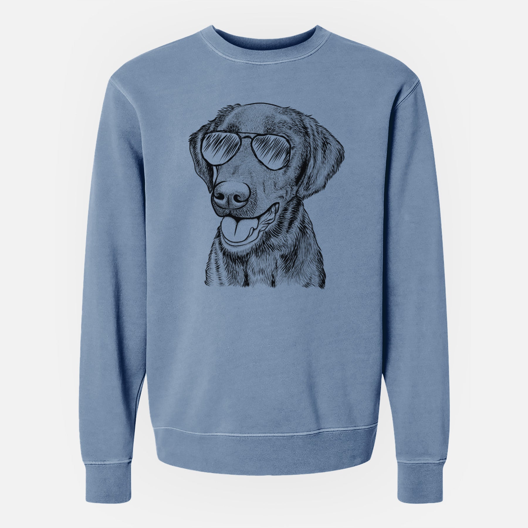 Aviator Onyx the Labrador Retriever - Unisex Pigment Dyed Crew Sweatshirt