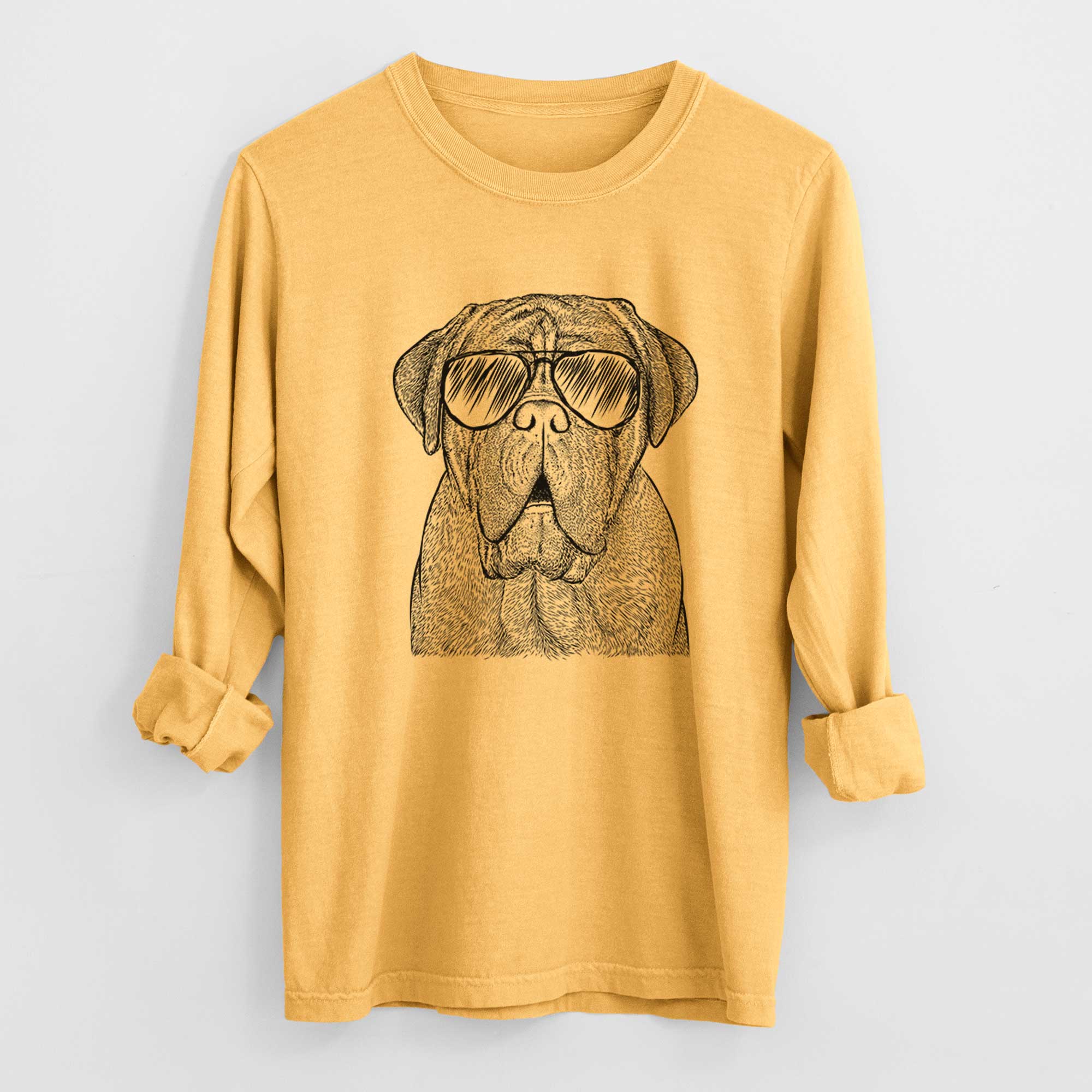 Aviator Optimus the Dogue de Bordeaux - Men's Heavyweight 100% Cotton Long Sleeve