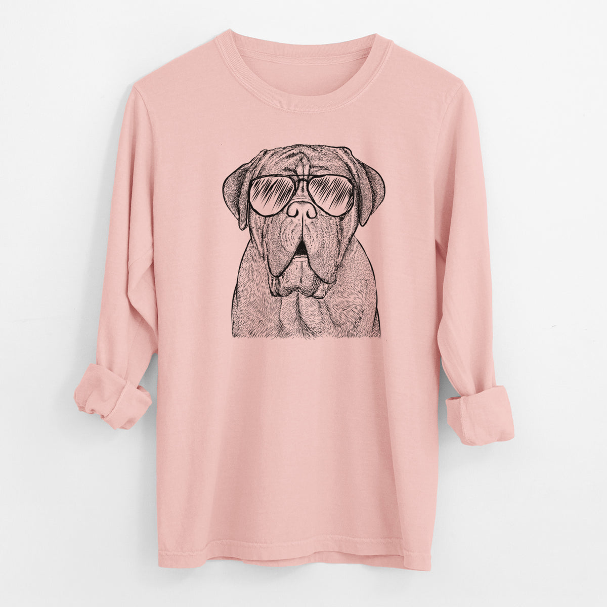 Aviator Optimus the Dogue de Bordeaux - Men's Heavyweight 100% Cotton Long Sleeve