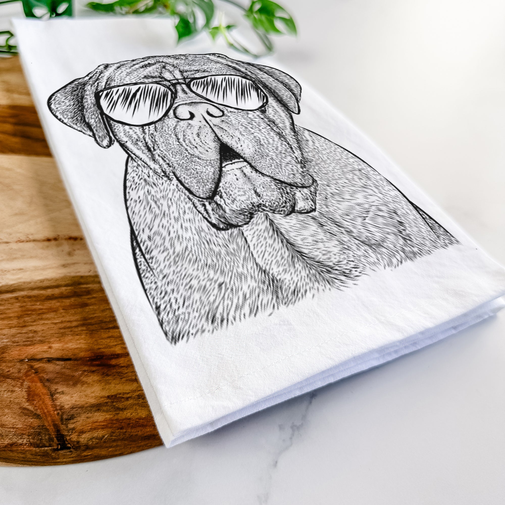 Optimus the Dogue de Bordeaux Tea Towel