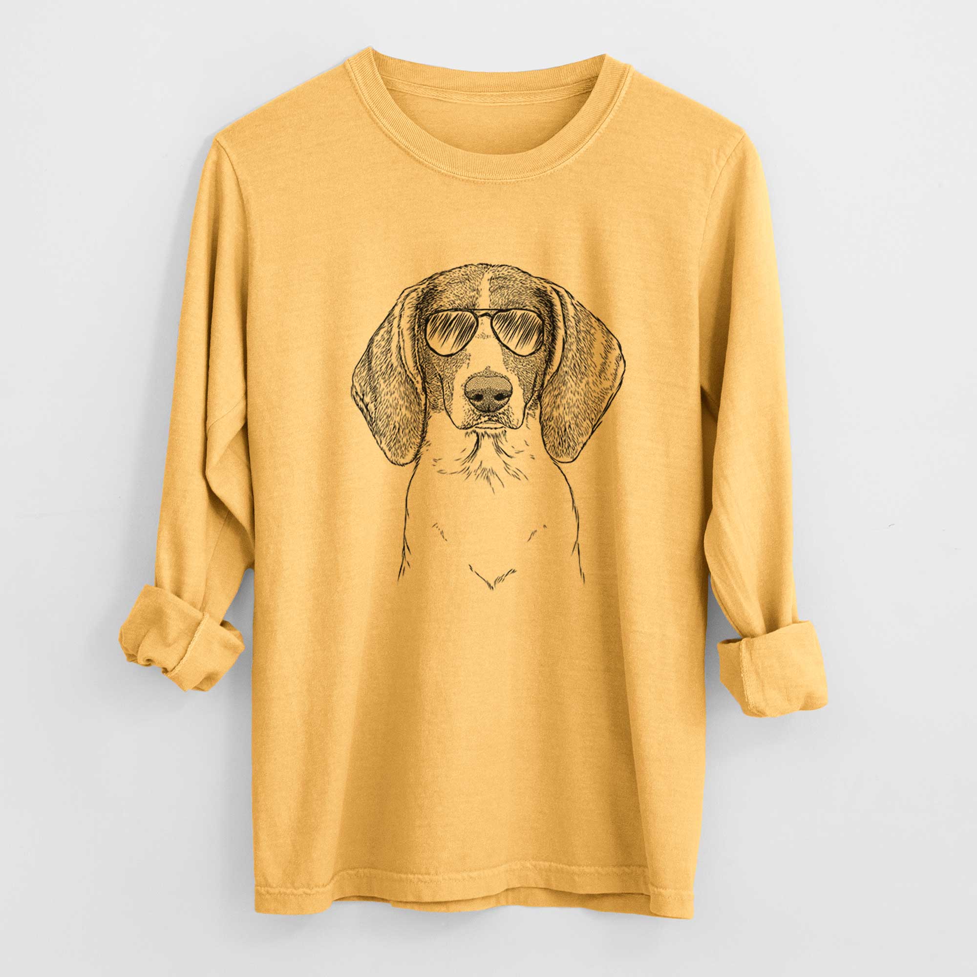 Aviator Orin the Treeing Walker Coonhound - Men's Heavyweight 100% Cotton Long Sleeve