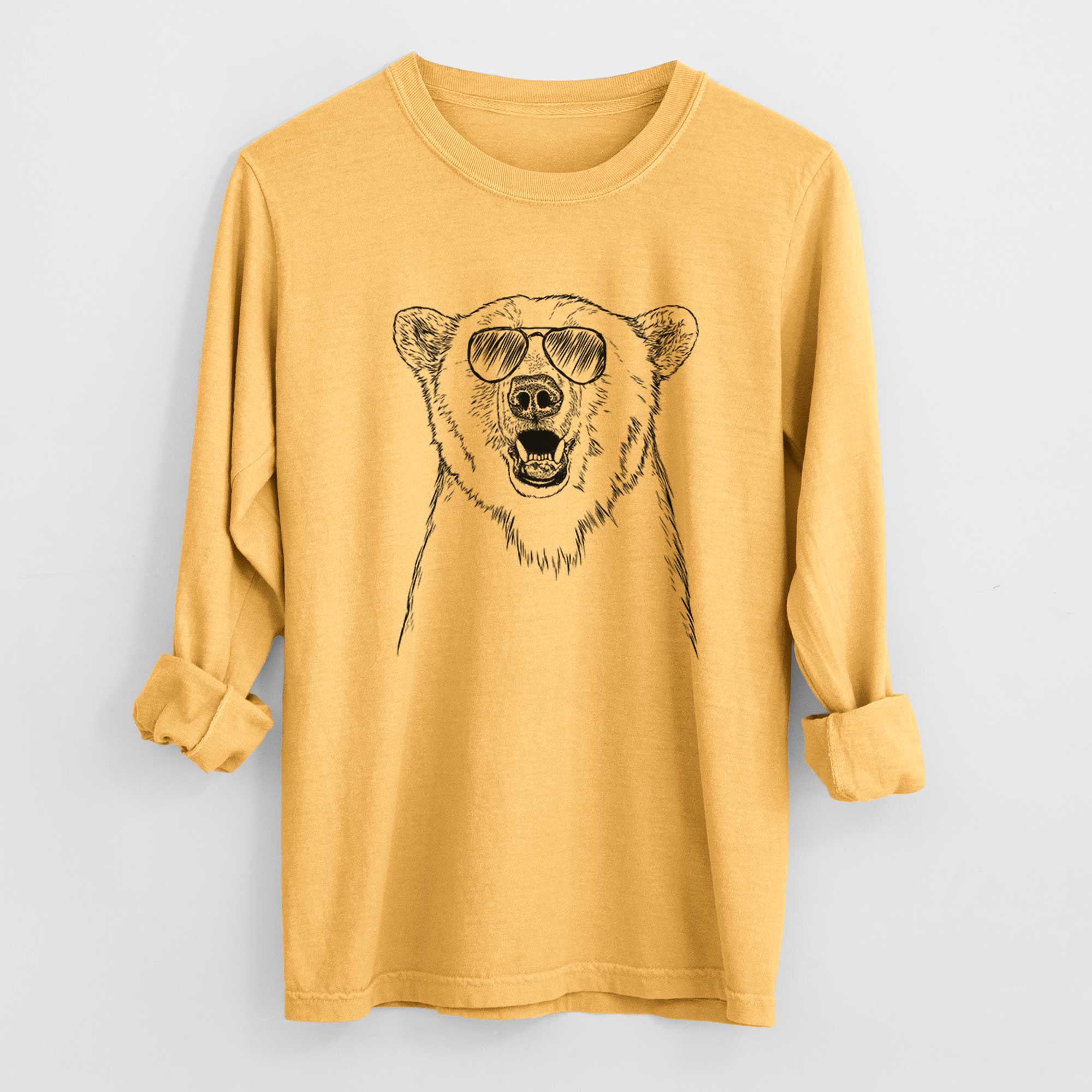 Aviator Oslo the Polar Bear - Men's Heavyweight 100% Cotton Long Sleeve