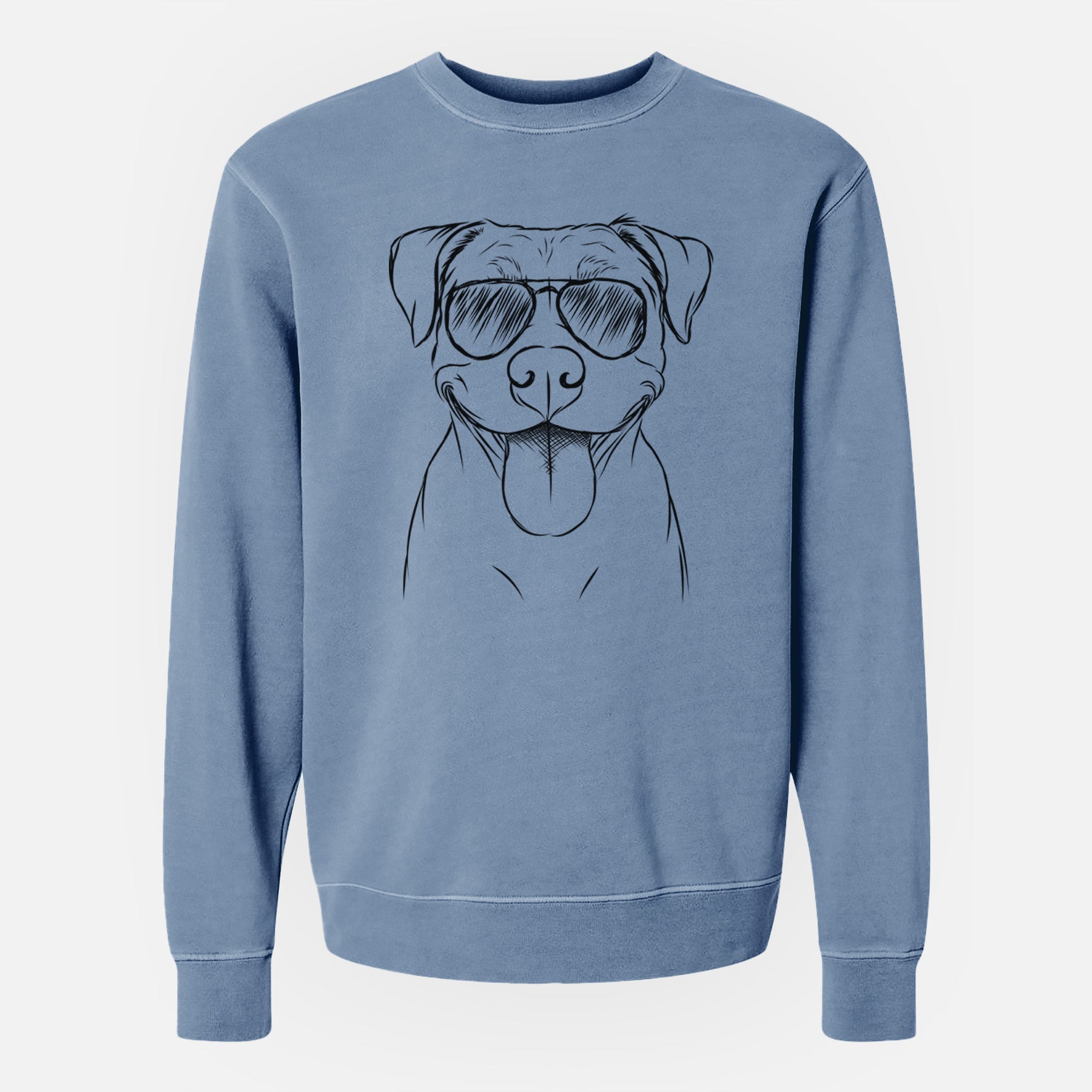 Aviator Parker the Pitbull - Unisex Pigment Dyed Crew Sweatshirt