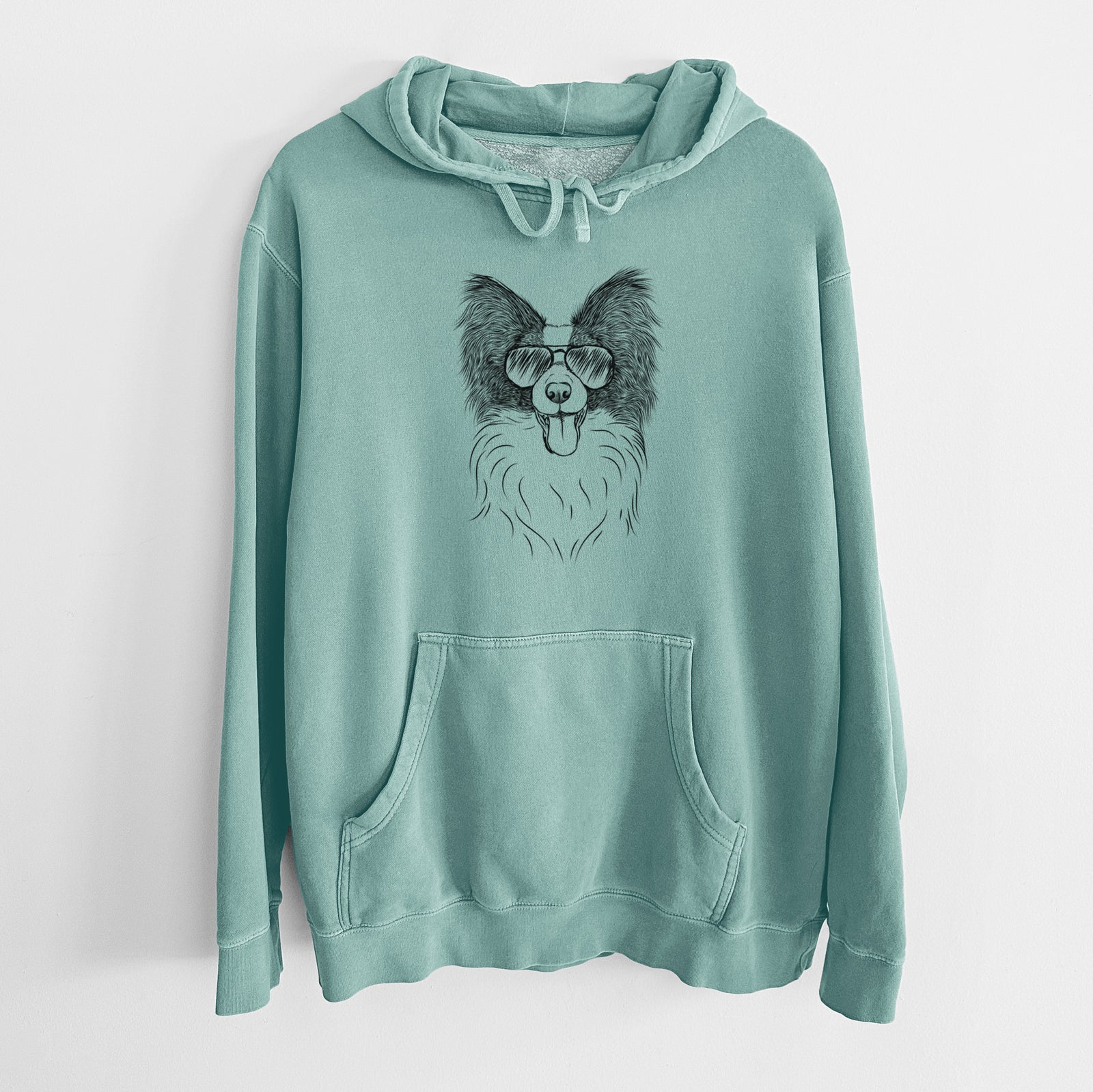 Aviator Patrick the Papillon - Unisex Pigment Dyed Hoodie