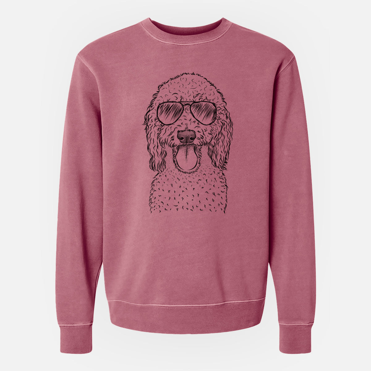Aviator Pavlov the Goldendoodle - Unisex Pigment Dyed Crew Sweatshirt