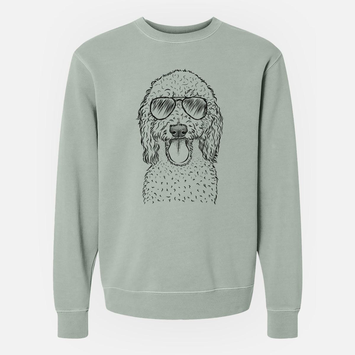 Aviator Pavlov the Goldendoodle - Unisex Pigment Dyed Crew Sweatshirt
