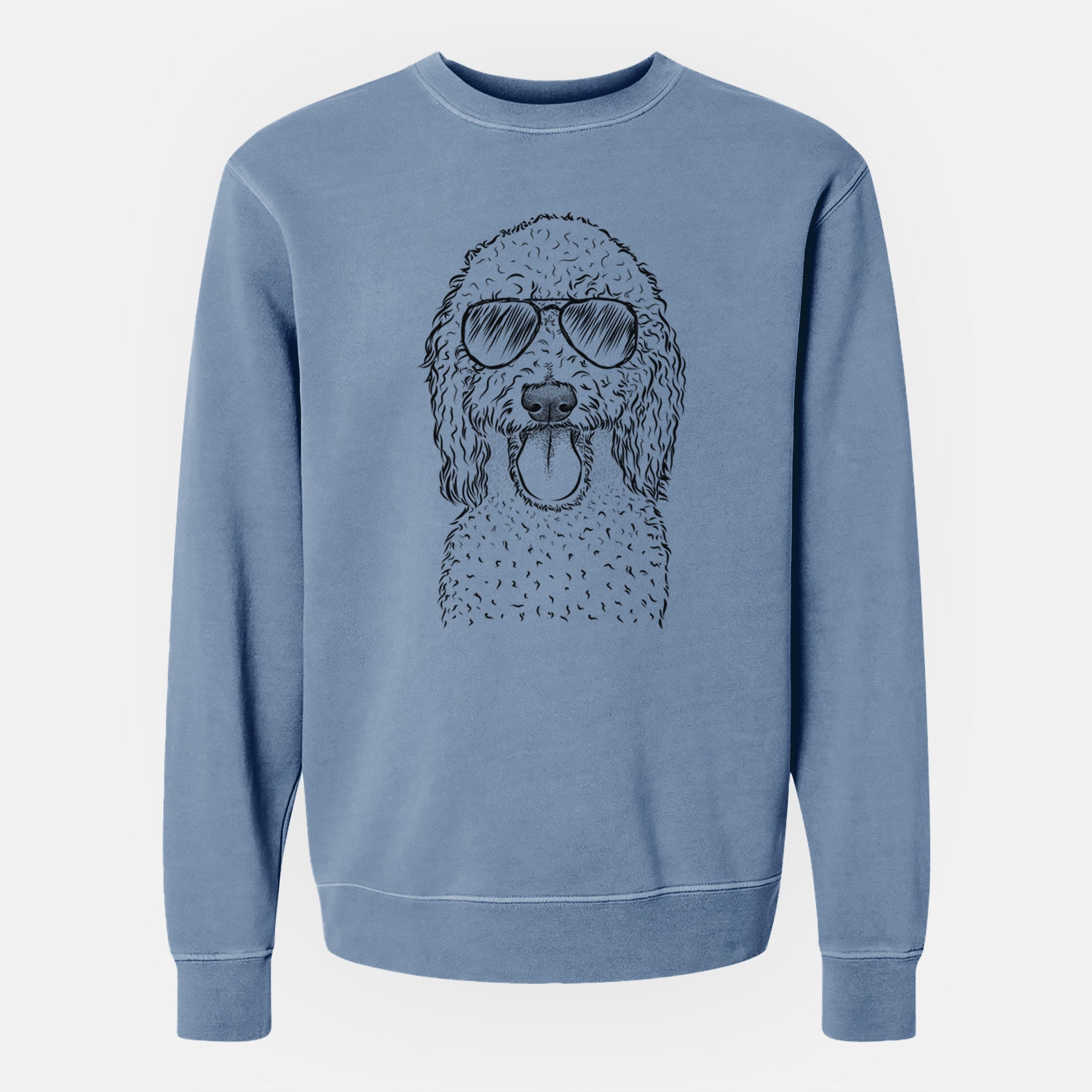 Aviator Pavlov the Goldendoodle - Unisex Pigment Dyed Crew Sweatshirt