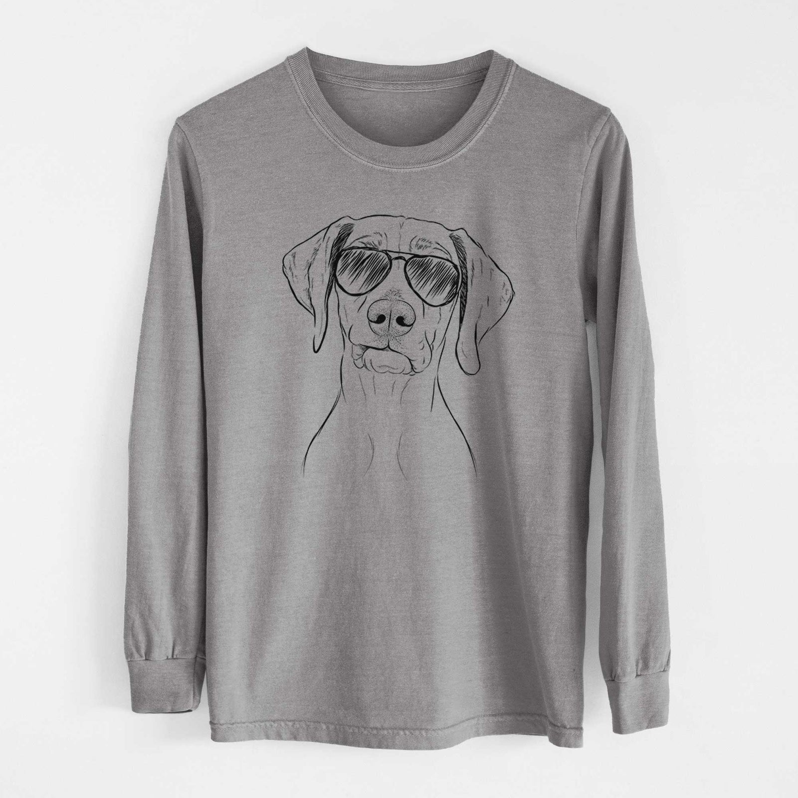 Aviator Pawley the Vizsla - Men's Heavyweight 100% Cotton Long Sleeve