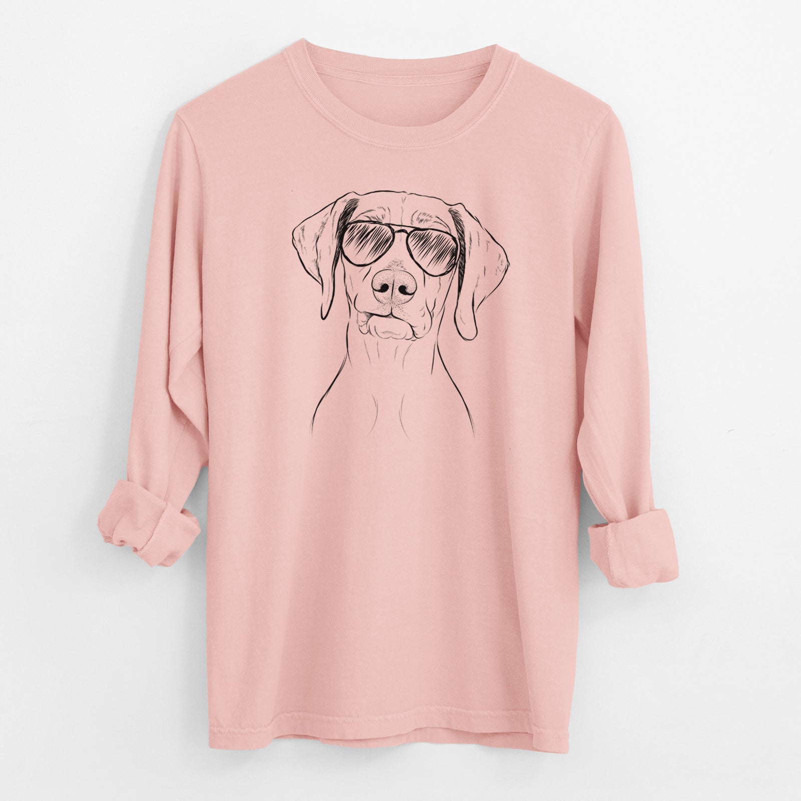 Aviator Pawley the Vizsla - Men's Heavyweight 100% Cotton Long Sleeve