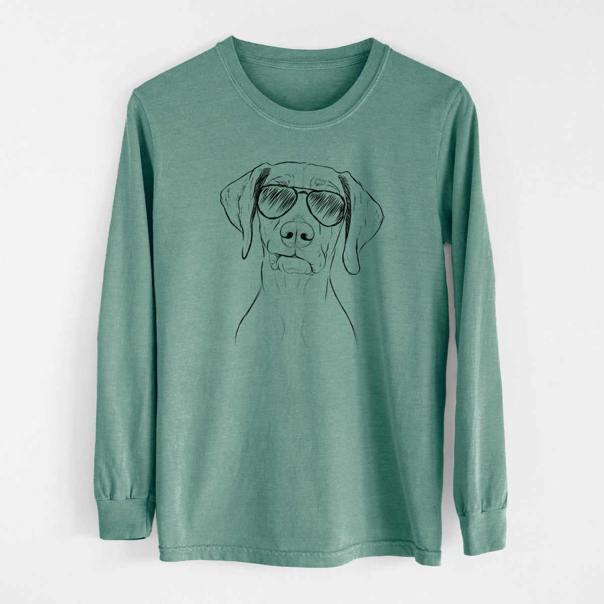 Aviator Pawley the Vizsla - Men's Heavyweight 100% Cotton Long Sleeve