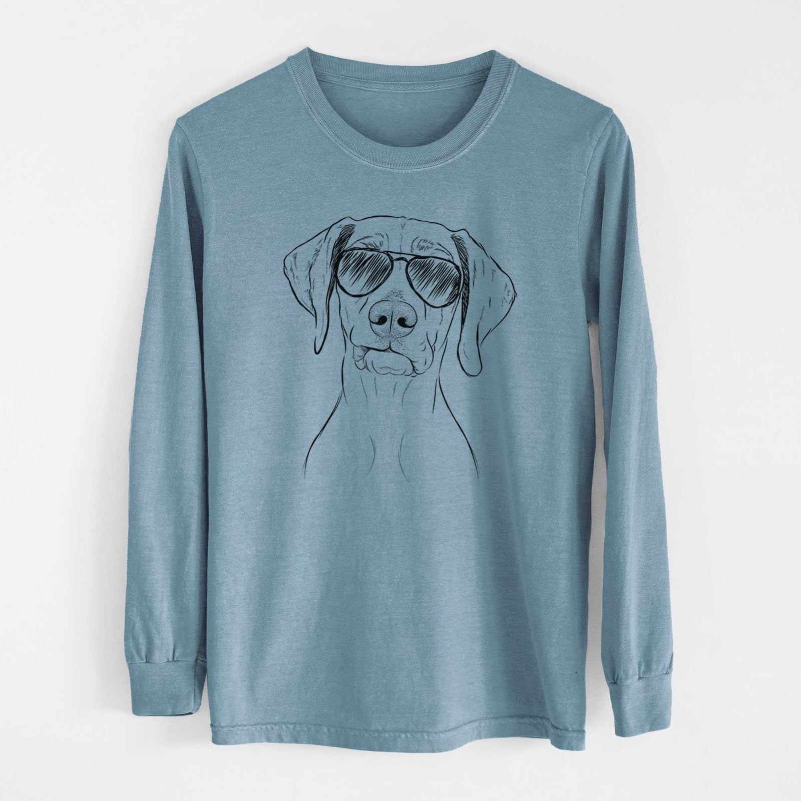 Aviator Pawley the Vizsla - Men's Heavyweight 100% Cotton Long Sleeve