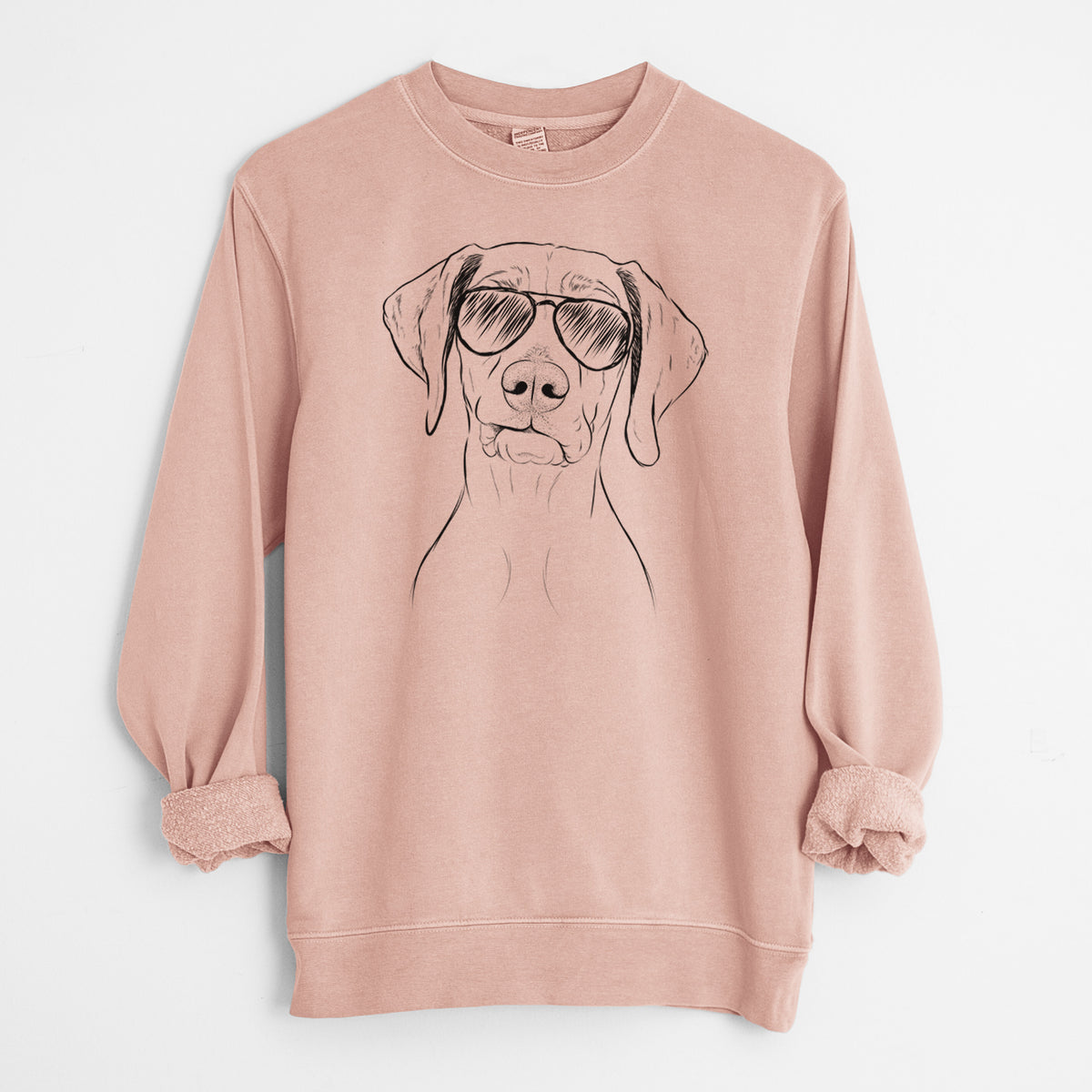 Aviator Pawley the Vizsla - Unisex Pigment Dyed Crew Sweatshirt
