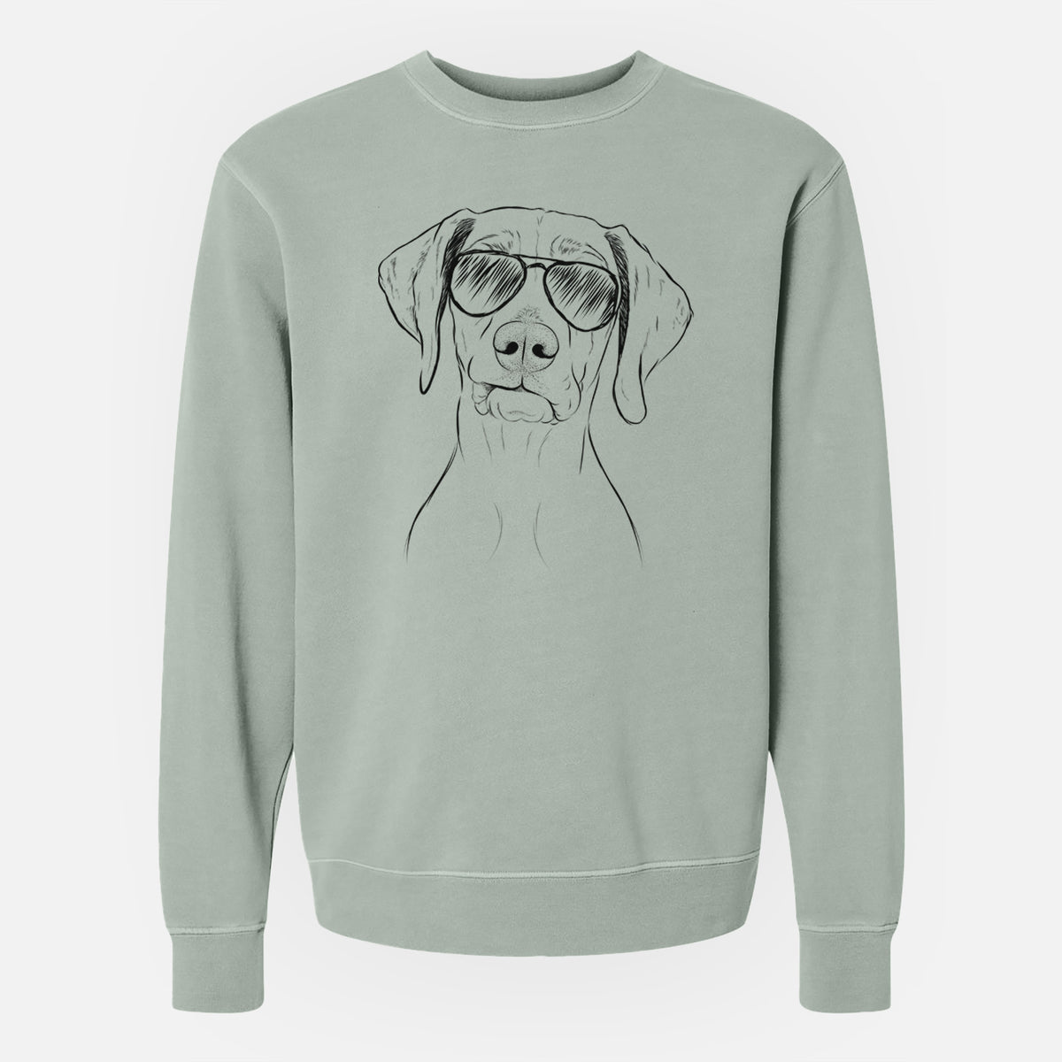 Aviator Pawley the Vizsla - Unisex Pigment Dyed Crew Sweatshirt