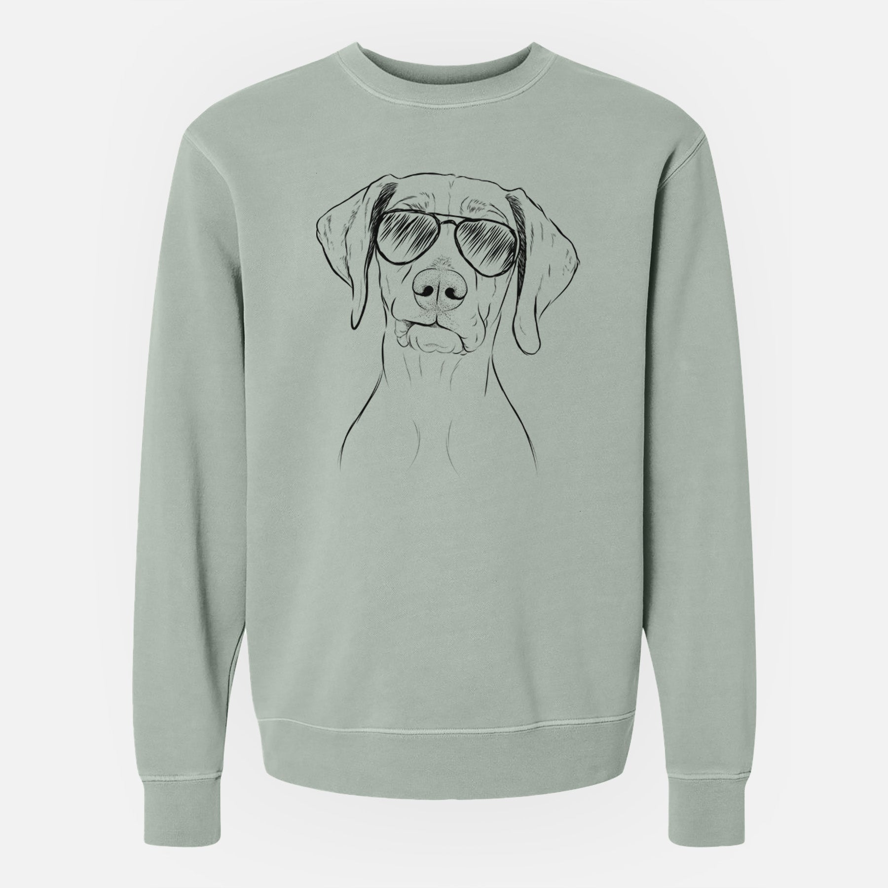 Aviator Pawley the Vizsla - Unisex Pigment Dyed Crew Sweatshirt