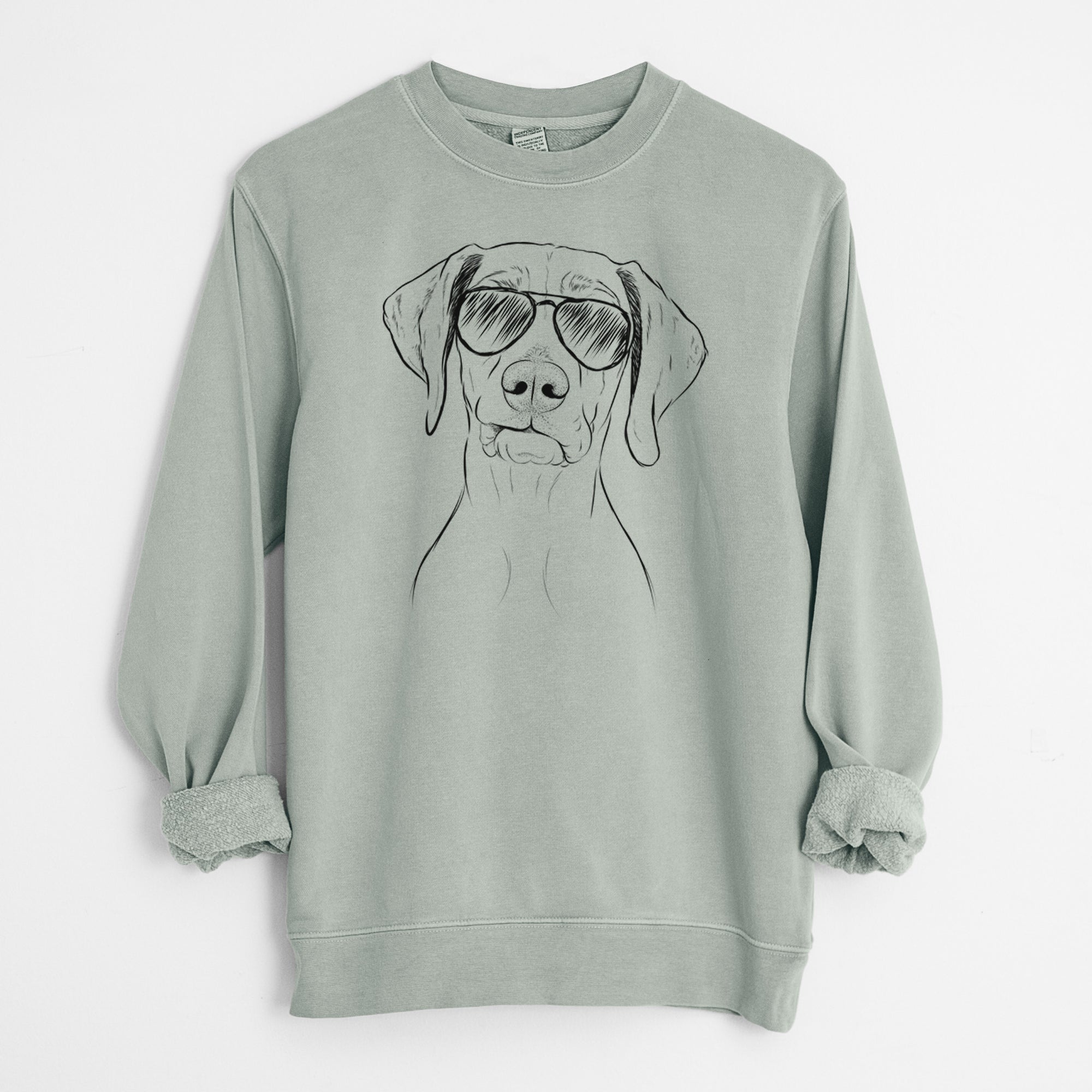 Aviator Pawley the Vizsla - Unisex Pigment Dyed Crew Sweatshirt