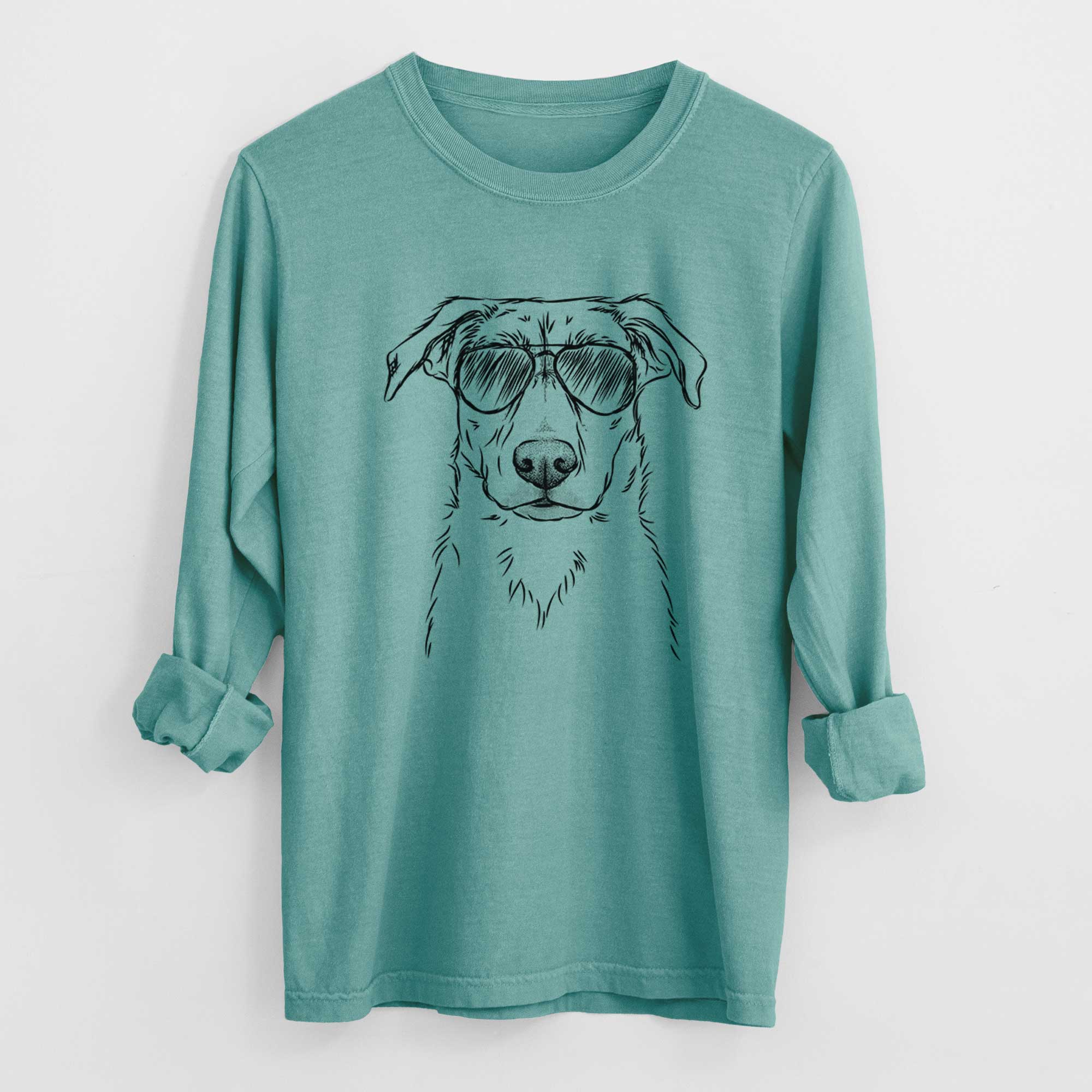 Aviator Peanut the Lab Mix - Men's Heavyweight 100% Cotton Long Sleeve