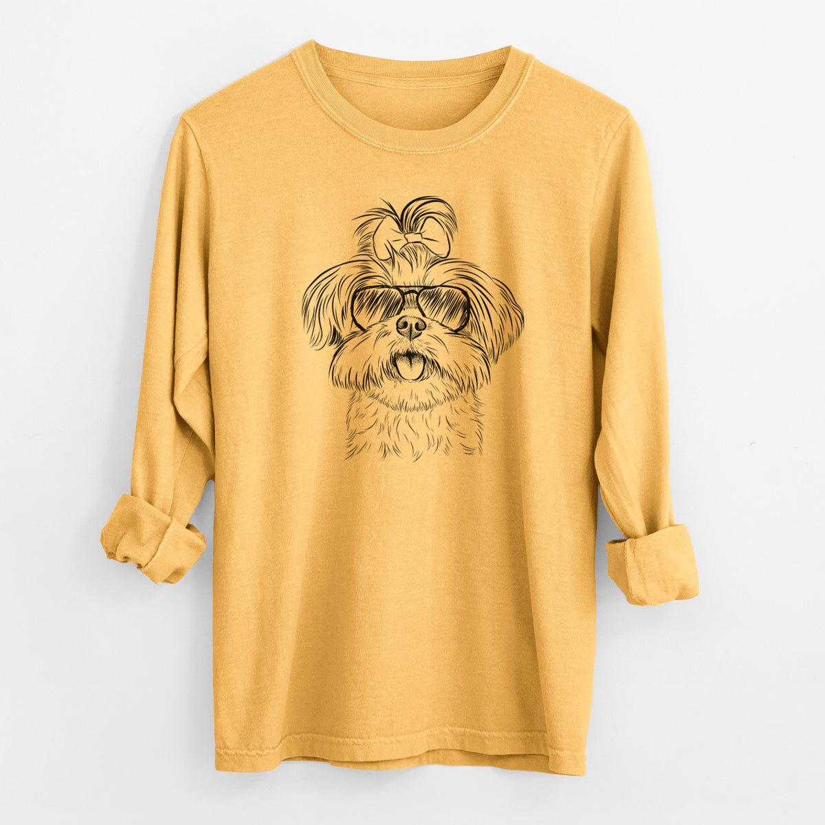 Aviators Pebbles the Shorkie - Heavyweight 100% Cotton Long Sleeve