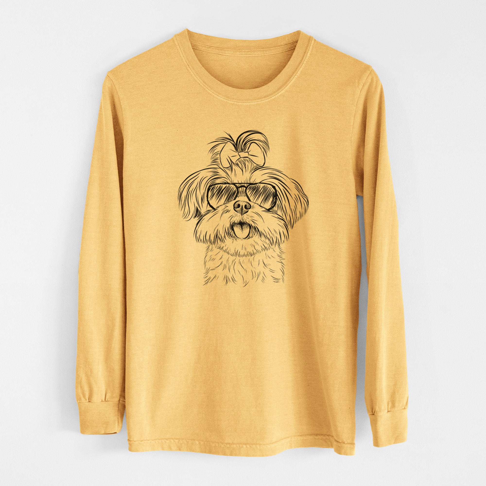 Aviators Pebbles the Shorkie - Heavyweight 100% Cotton Long Sleeve