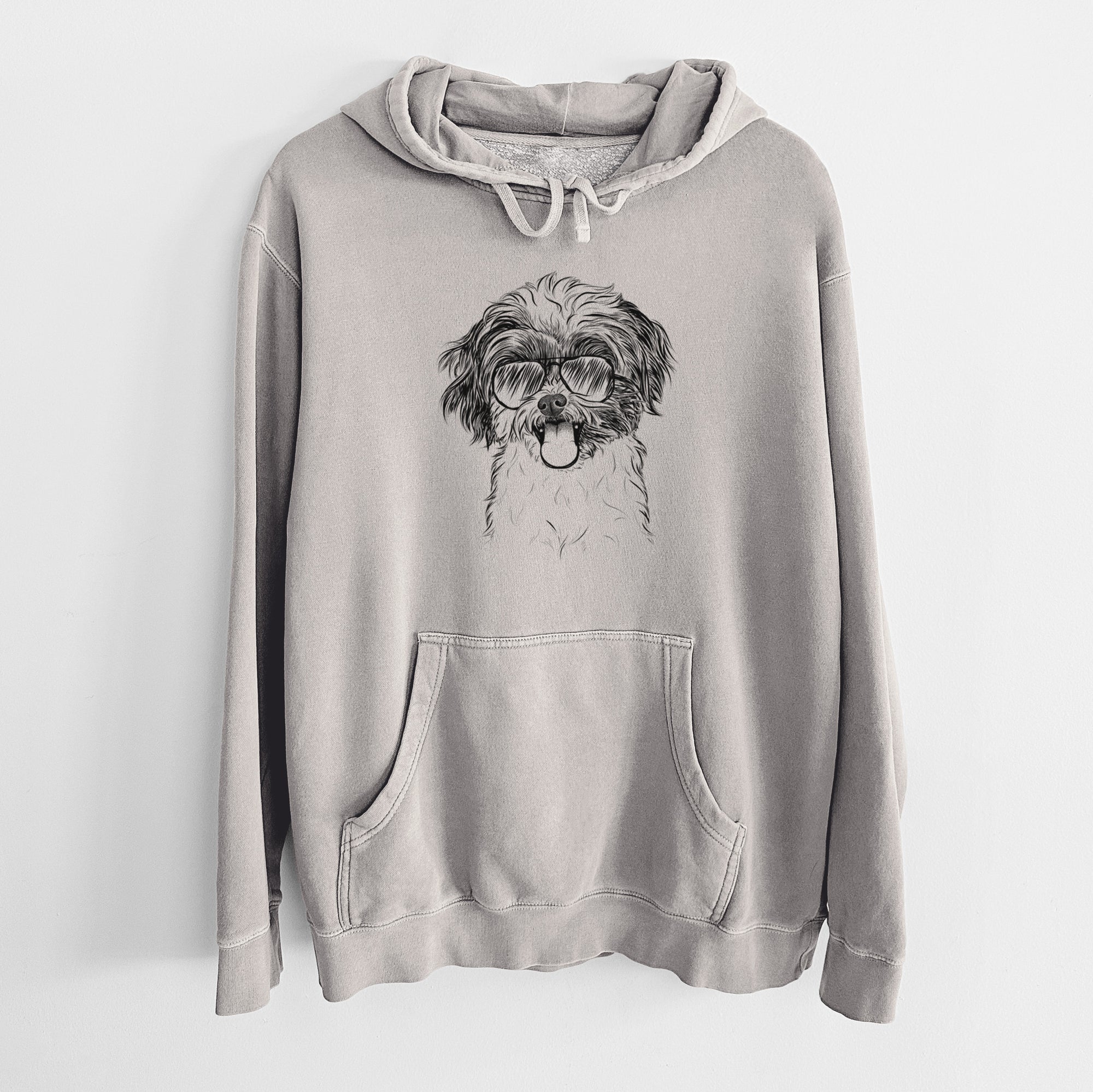 Aviator Pepper the Shihpoo - Unisex Pigment Dyed Hoodie