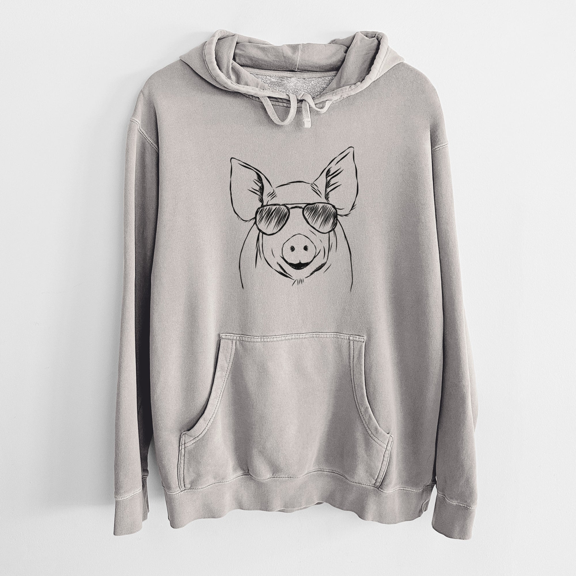 Aviator Perry the Pig - Unisex Pigment Dyed Hoodie