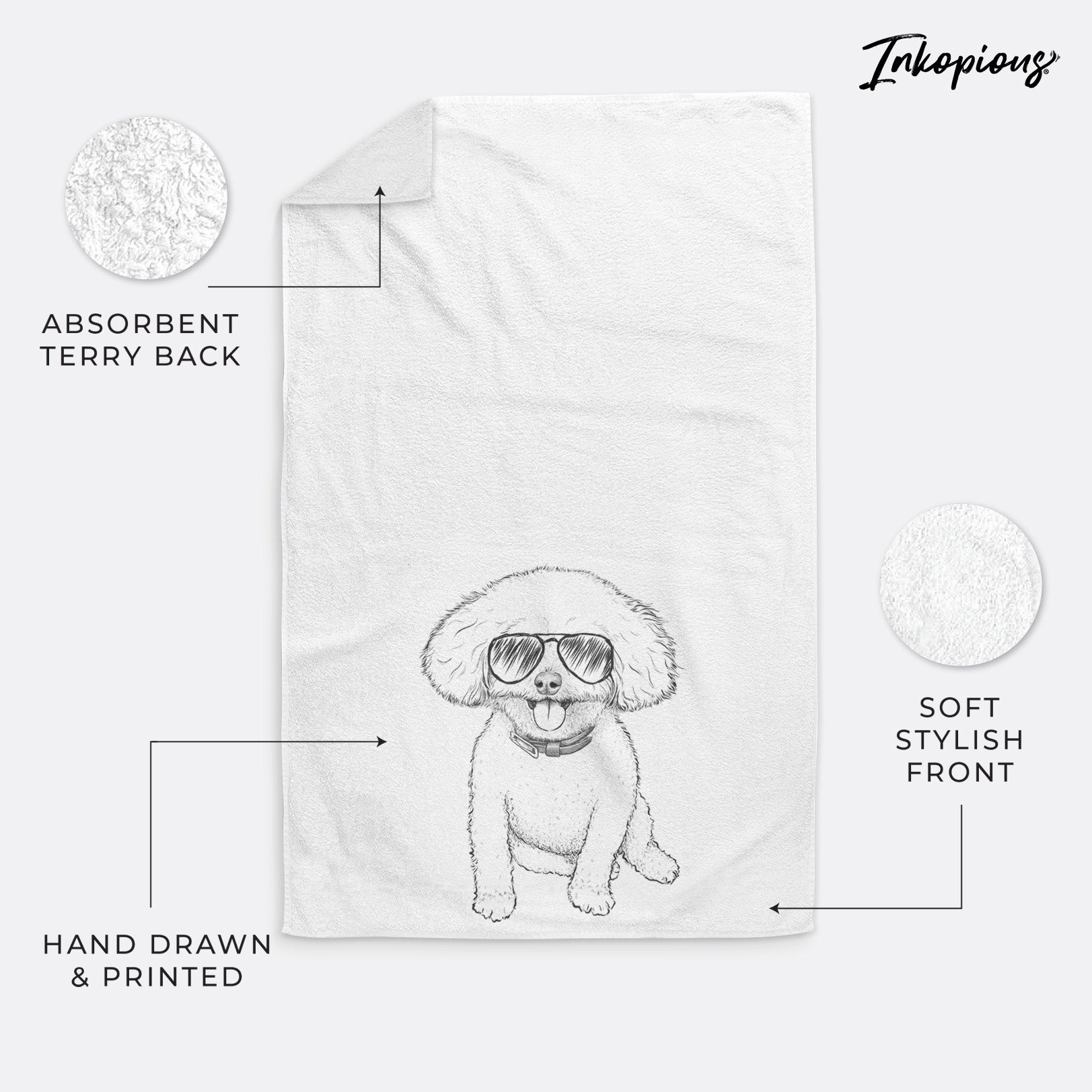 Peyton the Bichon Frise Premium Hand Towel