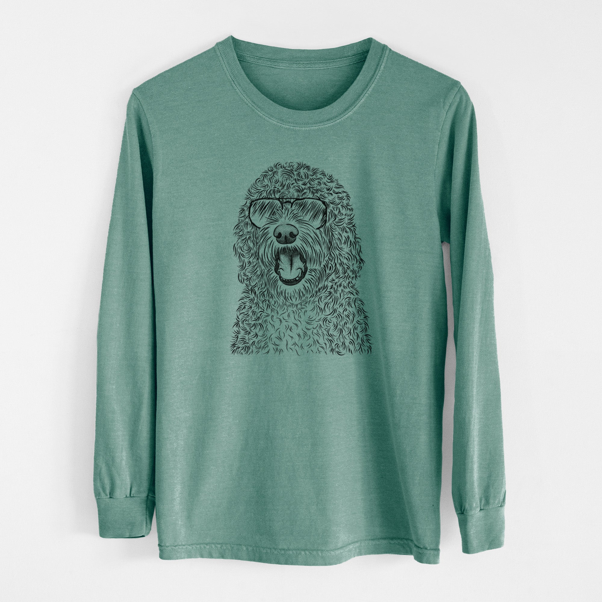 Aviator Phillip the Portuguese Water Dog - Men's Heavyweight 100% Cotton Long Sleeve