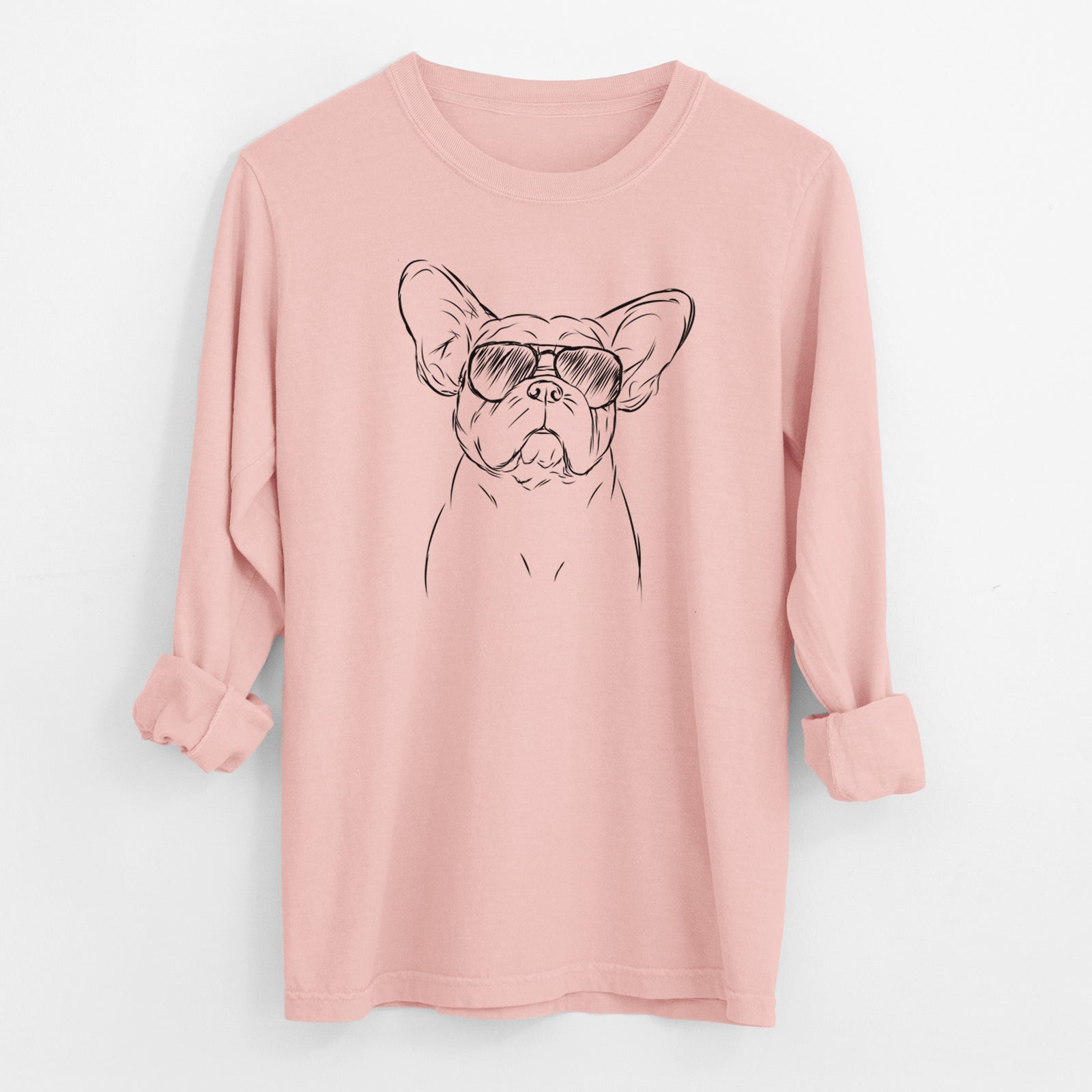 Aviator Pierre the French Bulldog - Men's Heavyweight 100% Cotton Long Sleeve