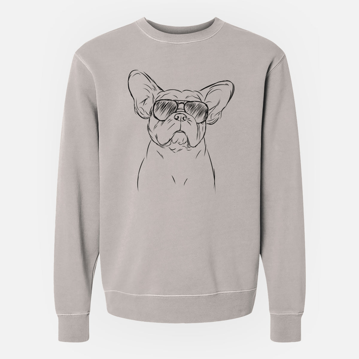 Aviator Pierre the French Bulldog - Unisex Pigment Dyed Crew Sweatshirt