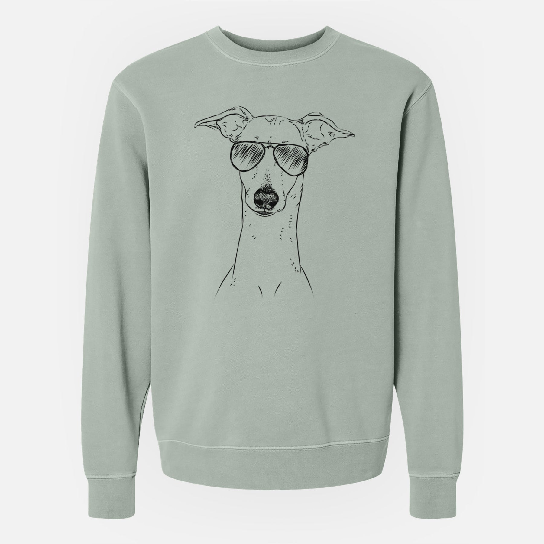 Aviator Pip the Italian Greyhound - Unisex Pigment Dyed Crew Sweatshirt