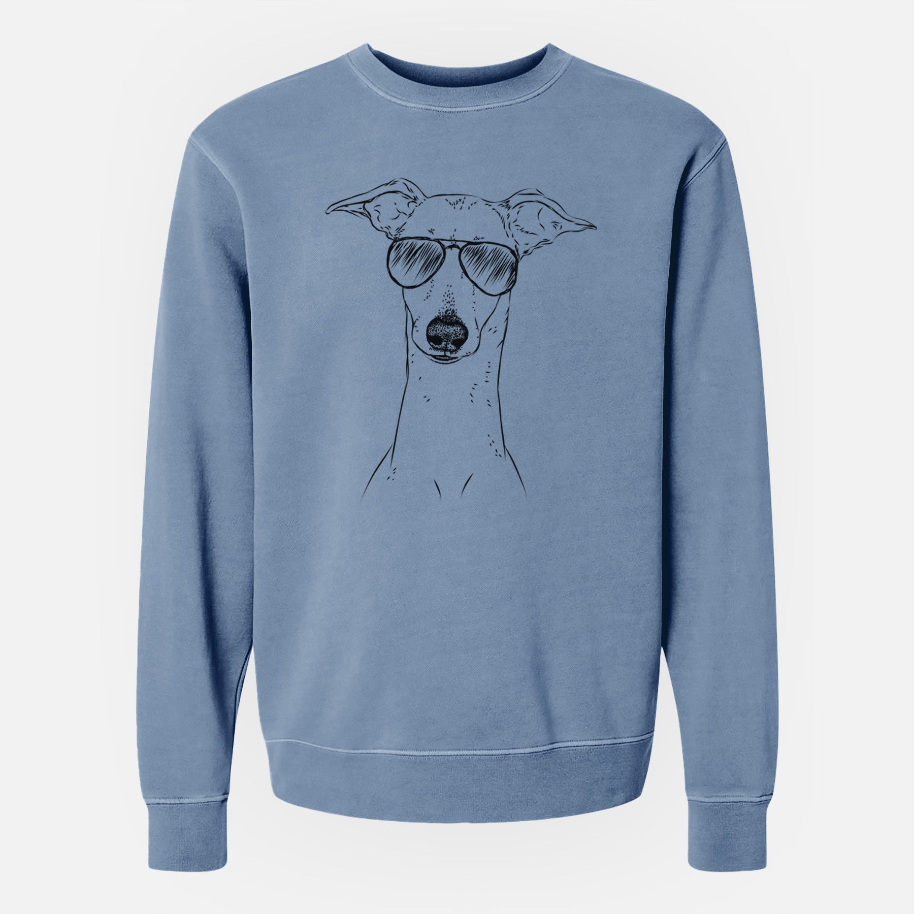 Aviator Pip the Italian Greyhound - Unisex Pigment Dyed Crew Sweatshirt