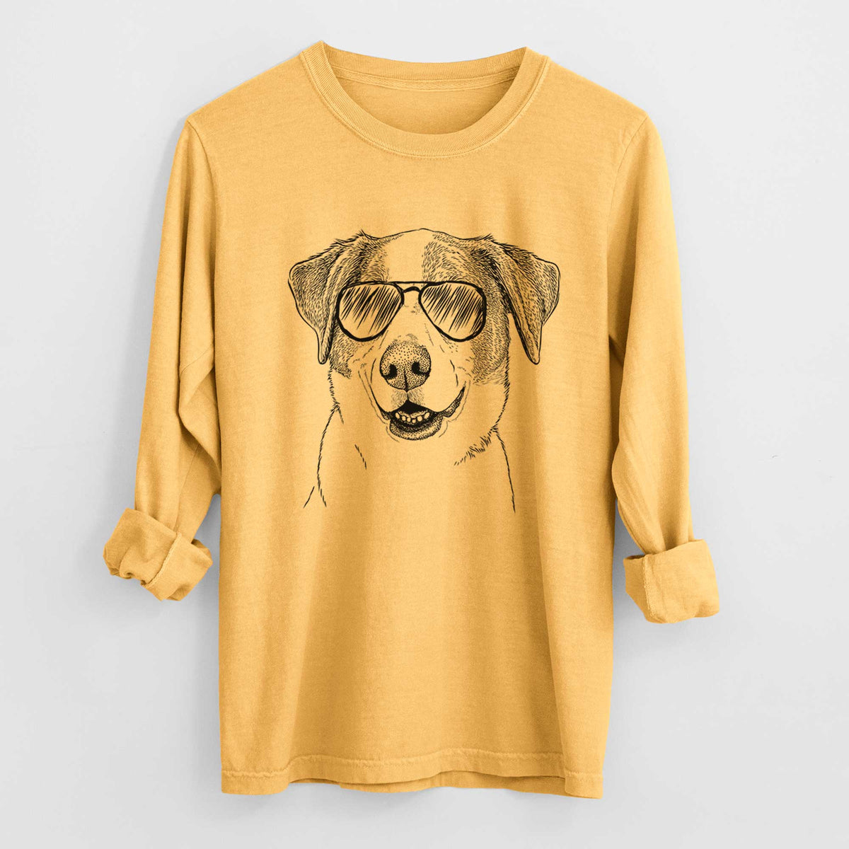 Aviator Piper Pilot the Hound Mix - Men's Heavyweight 100% Cotton Long Sleeve