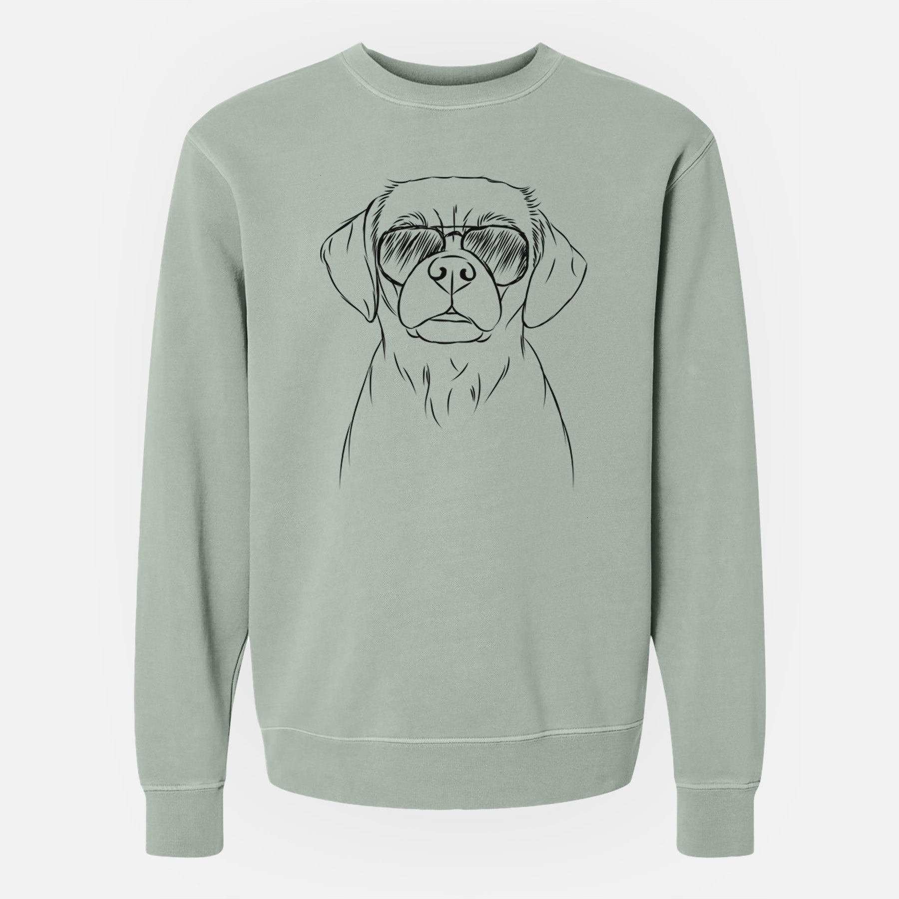 Aviator Popcorn the Puggle - Unisex Pigment Dyed Crew Sweatshirt