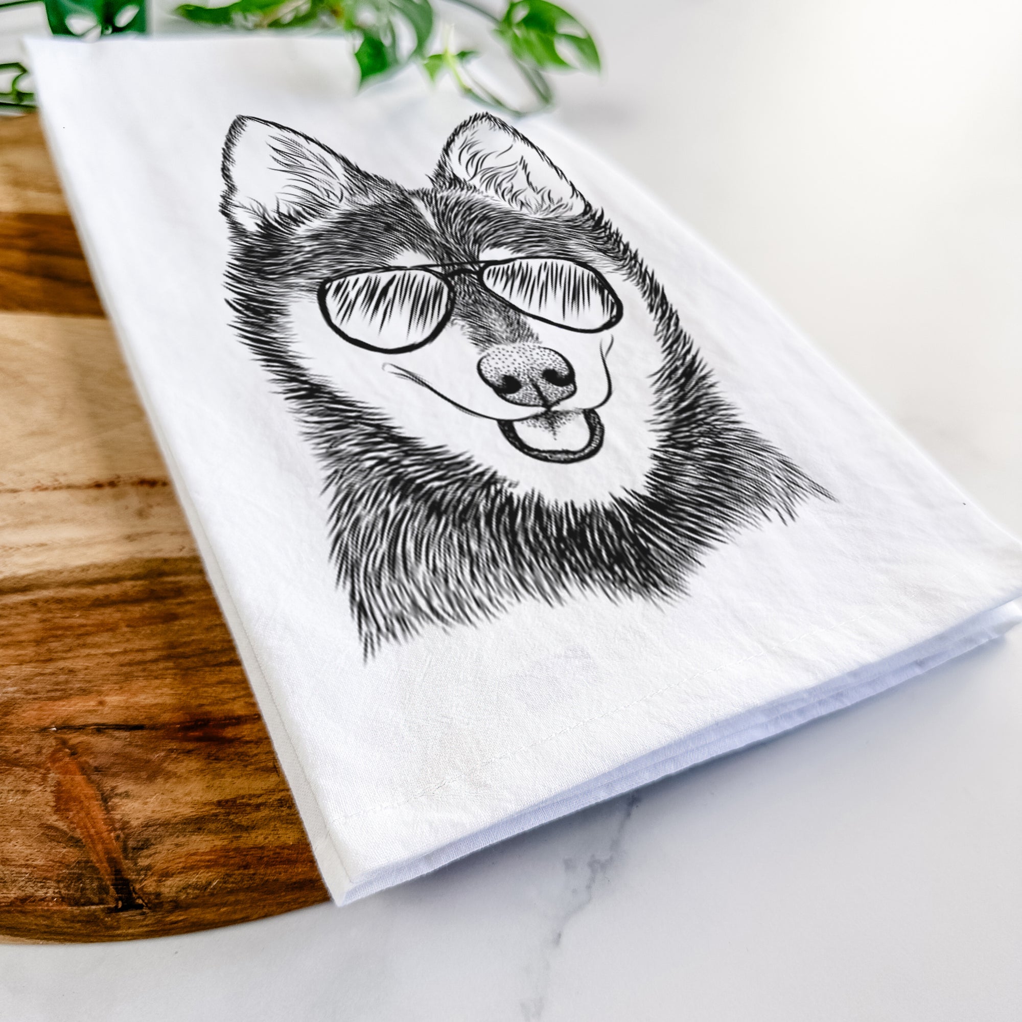 Posey the Alaskan Klee Kai Tea Towel