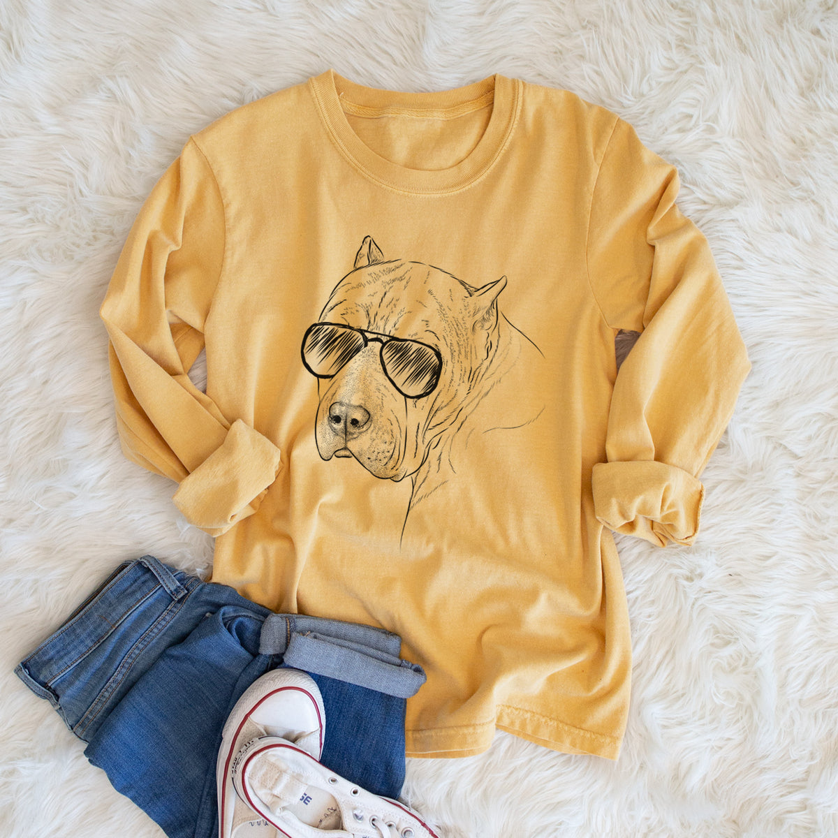 Aviators Precious the Staffordshire Terrier - Heavyweight 100% Cotton Long Sleeve