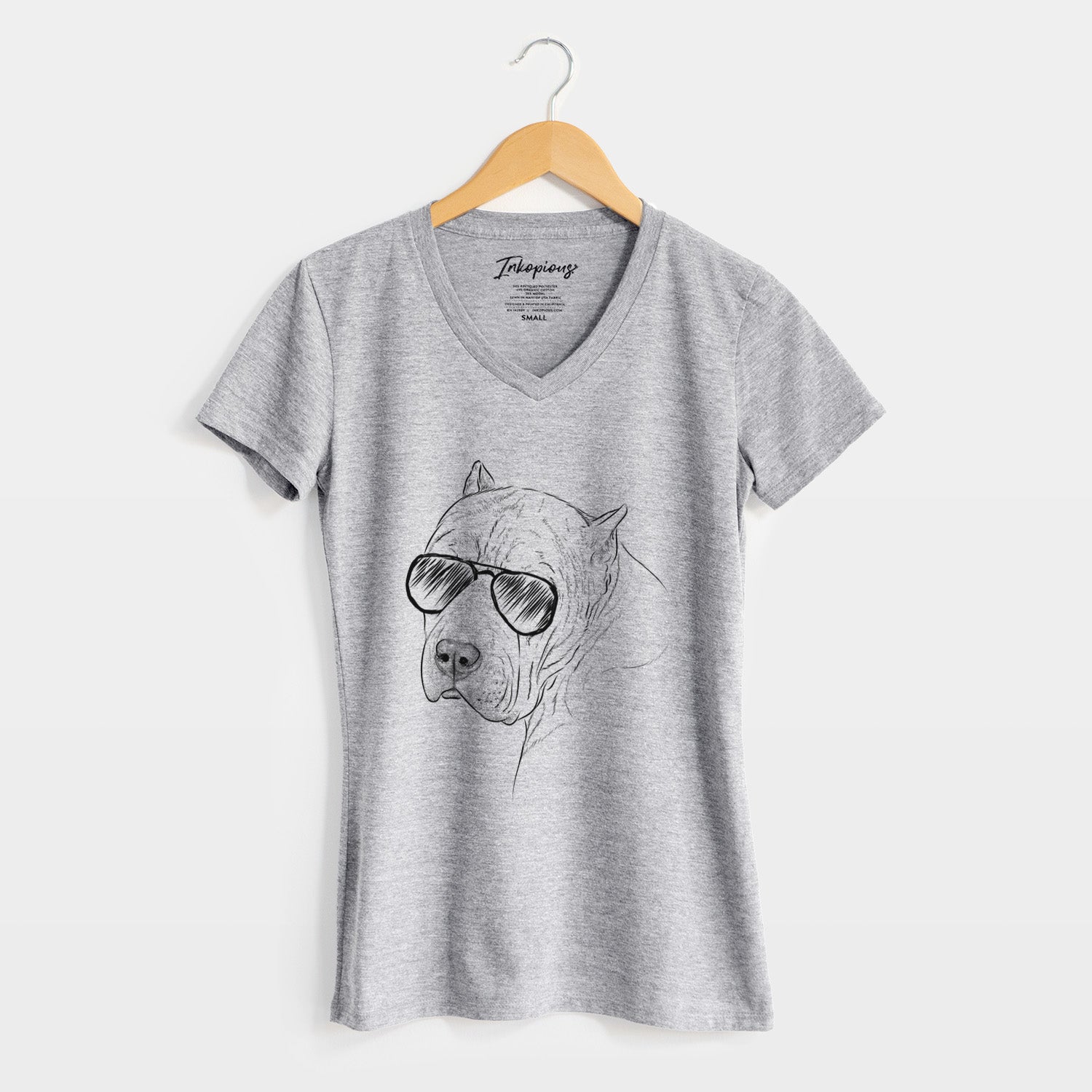 Aviator Precious the Staffordshire Terrier - Women's V-neck Shirt